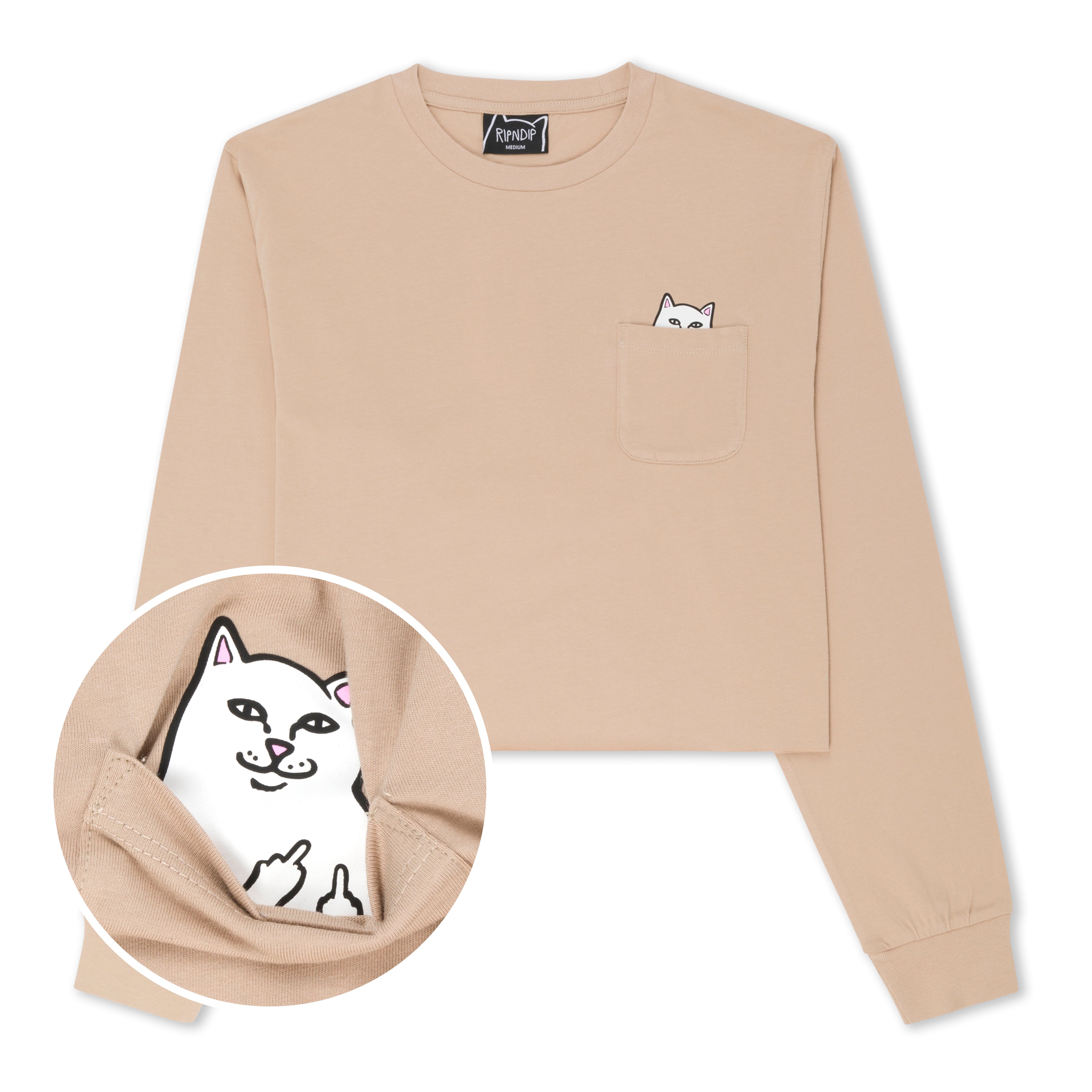 RIPNDIP Lord Nermal Cropped Long Sleeve (Almond)