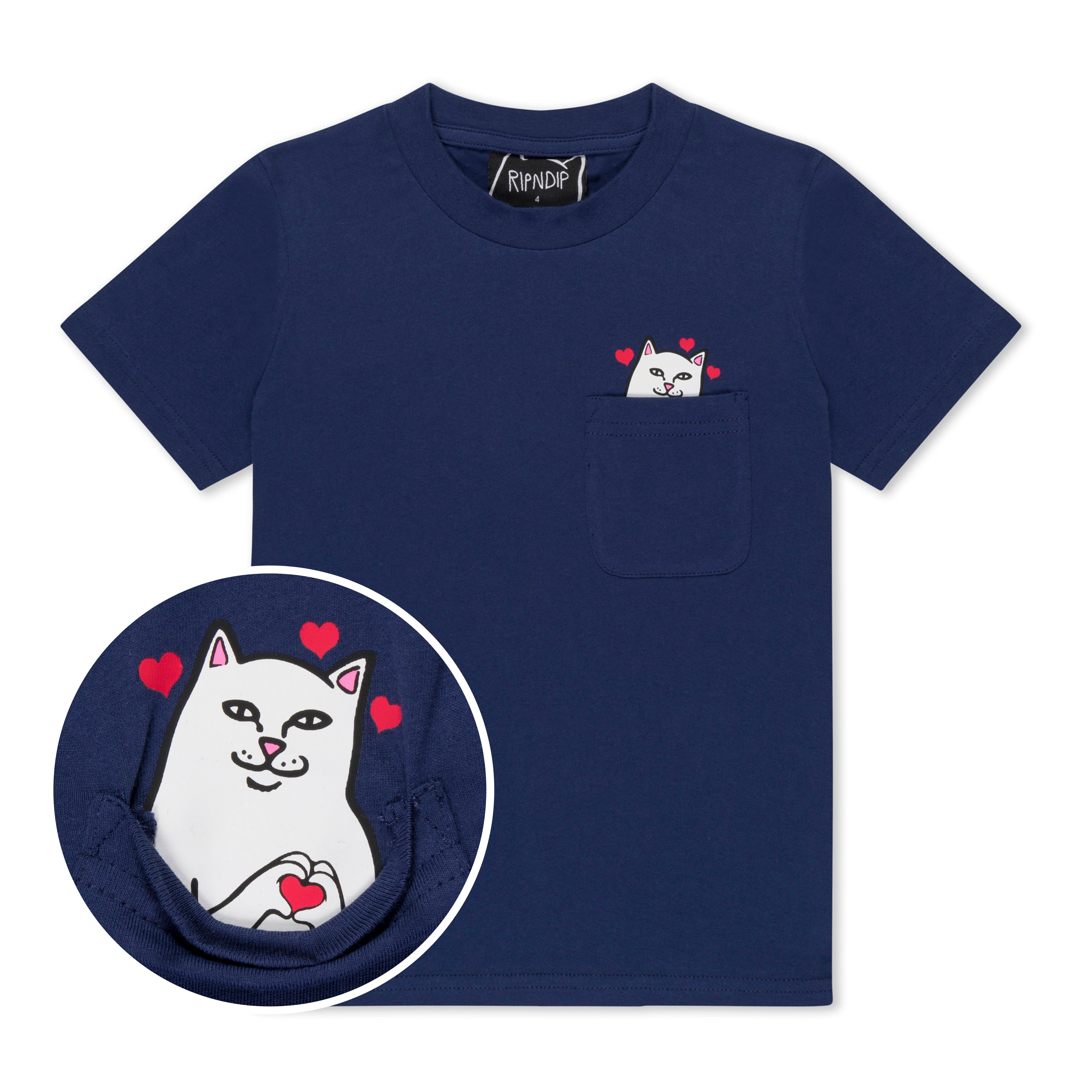 Nermal Loves Kid Pocket Tee (Navy)