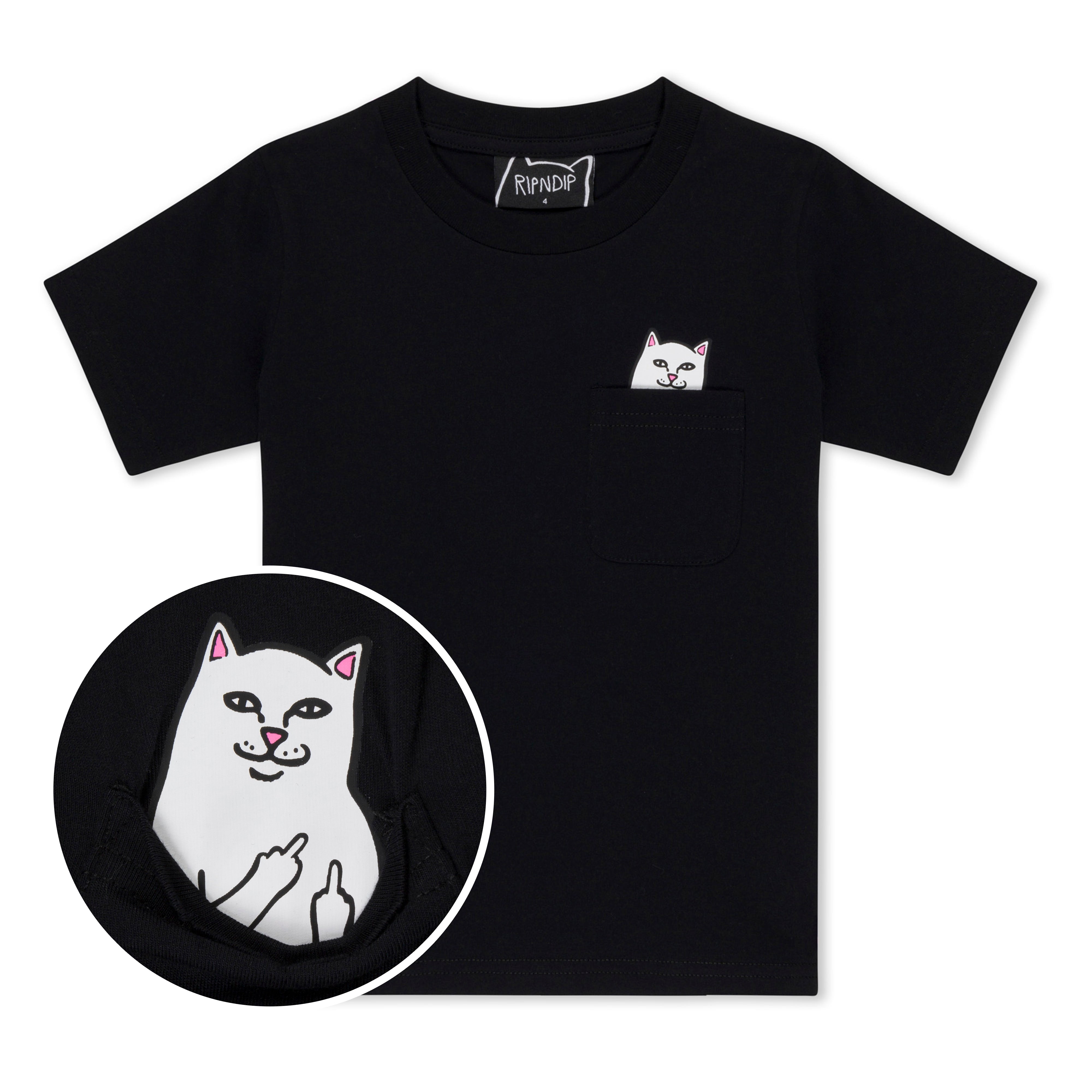 RIPNDIP Lord Nermal Kid Pocket Tee (Black)