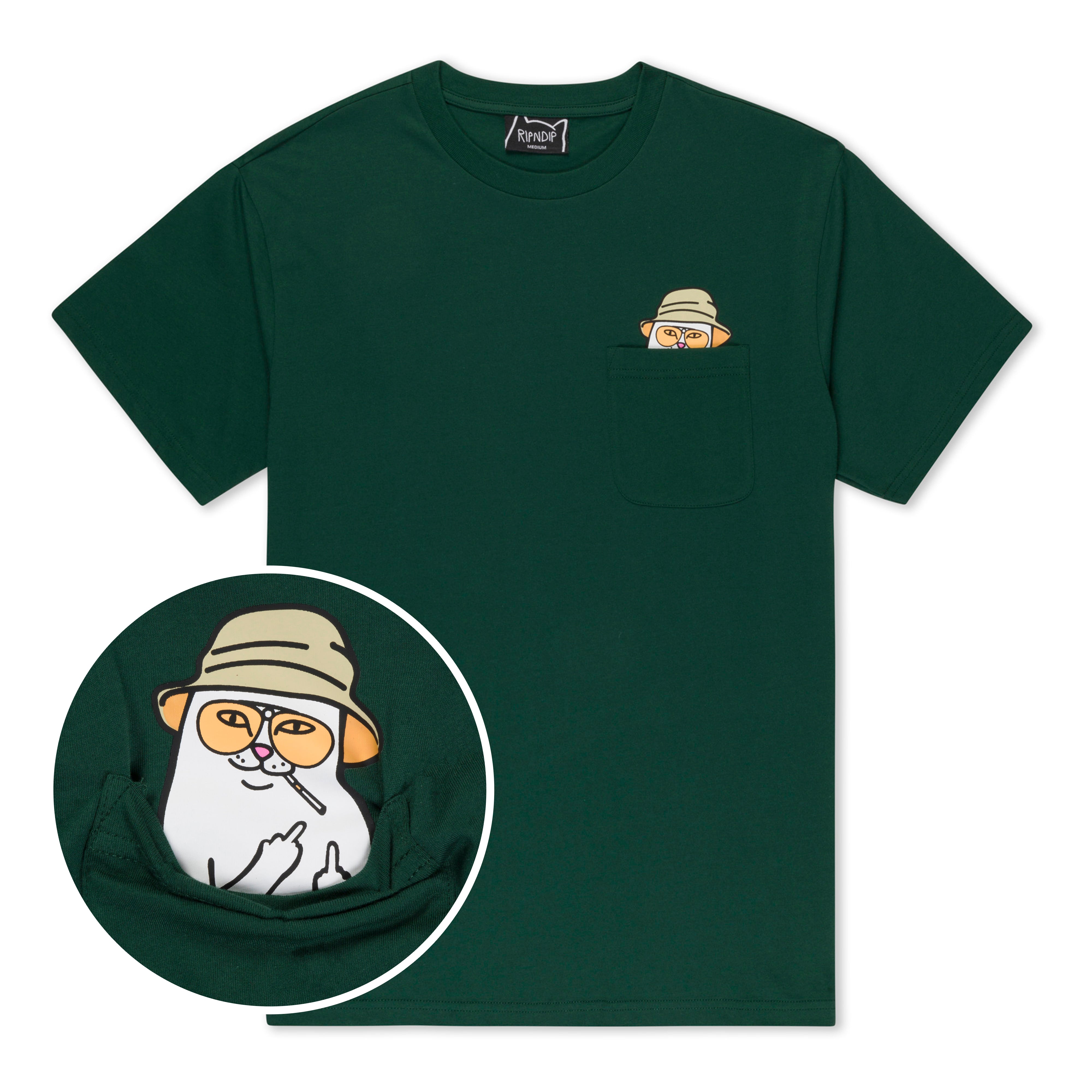 RIPNDIP Nermal S Thompson Pocket Tee (Hunter Green)