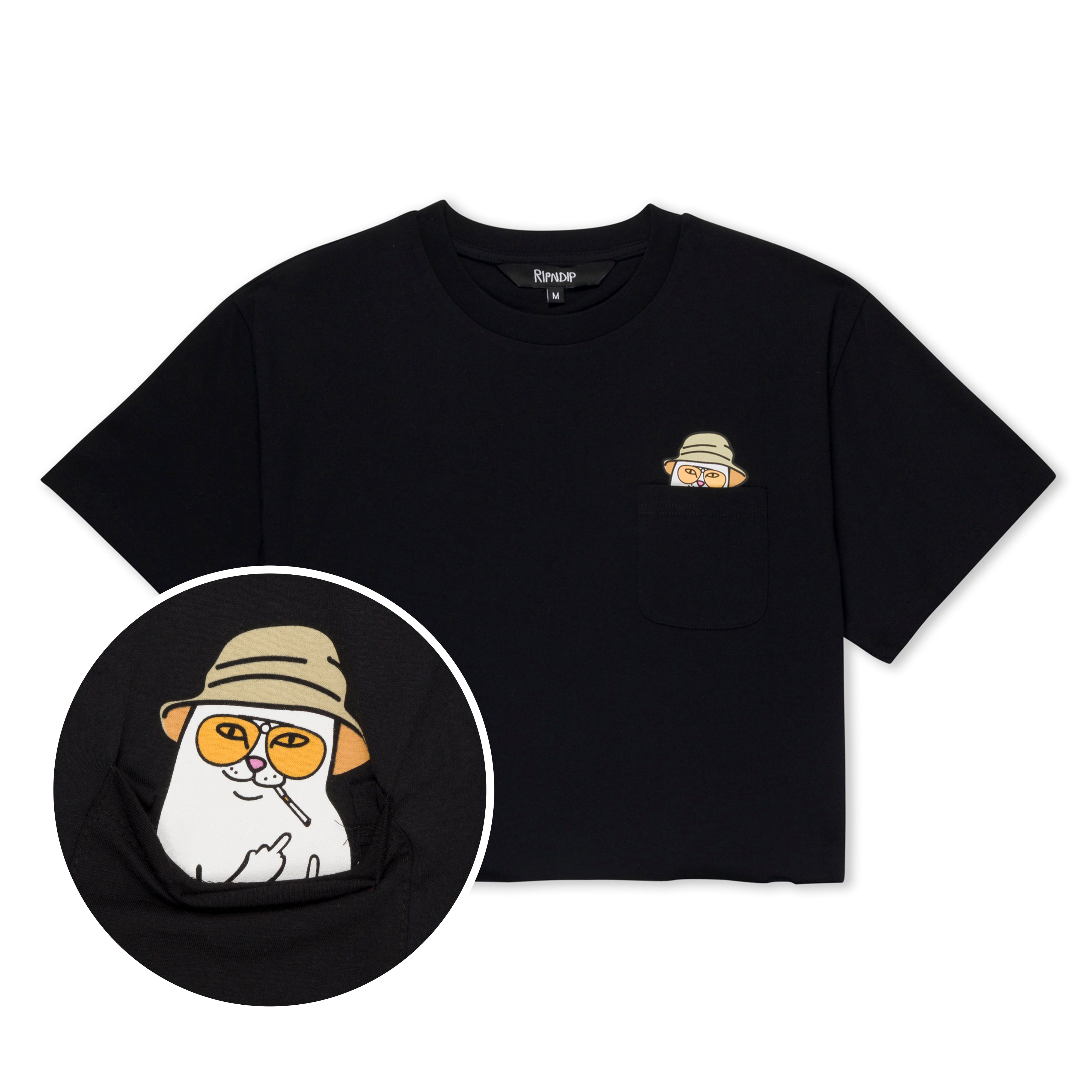 RIPNDIP Nermal S Thompson Cropped Baby Pocket Tee (Black)