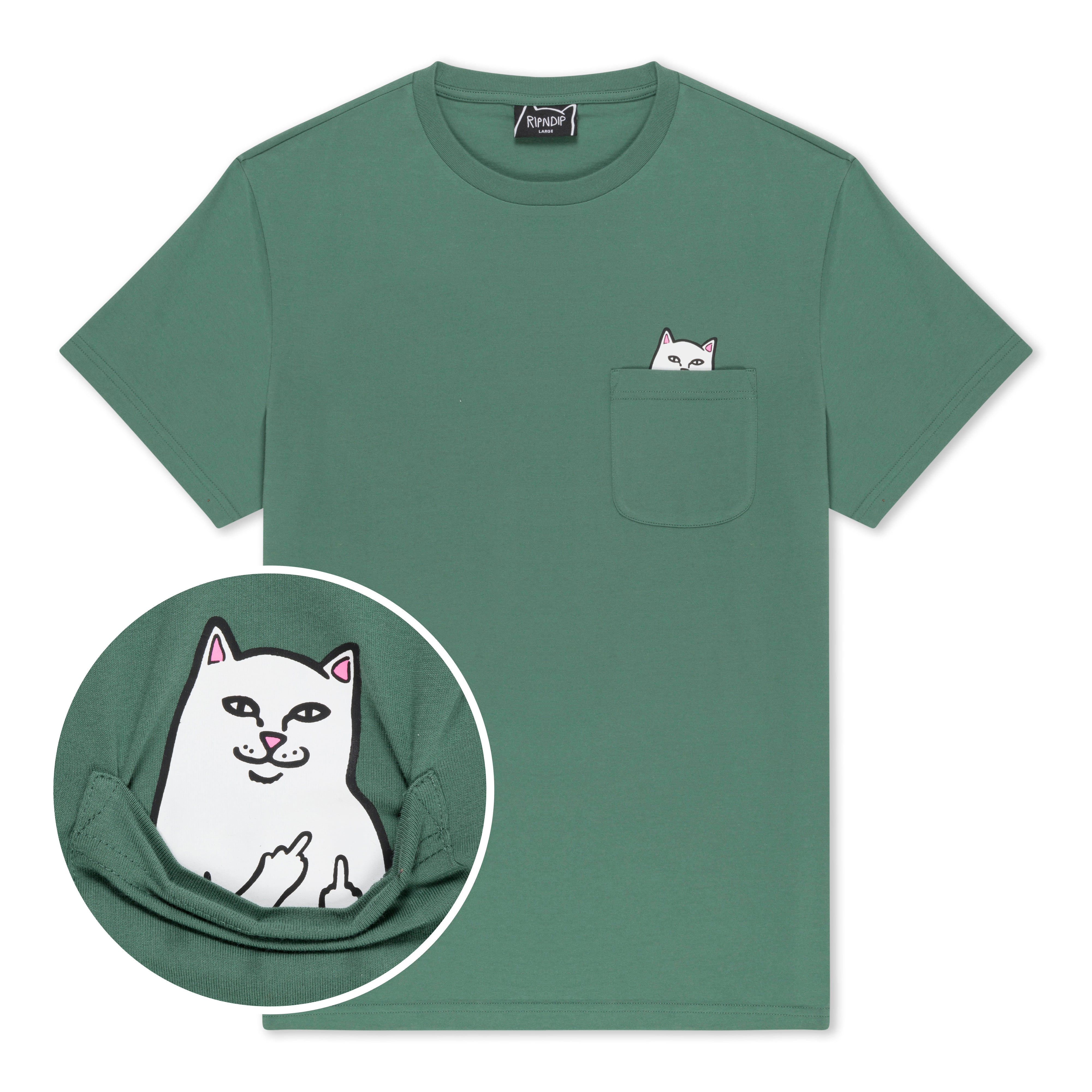 RIPNDIP Lord Nermal Pocket Tee (Dark Olive)