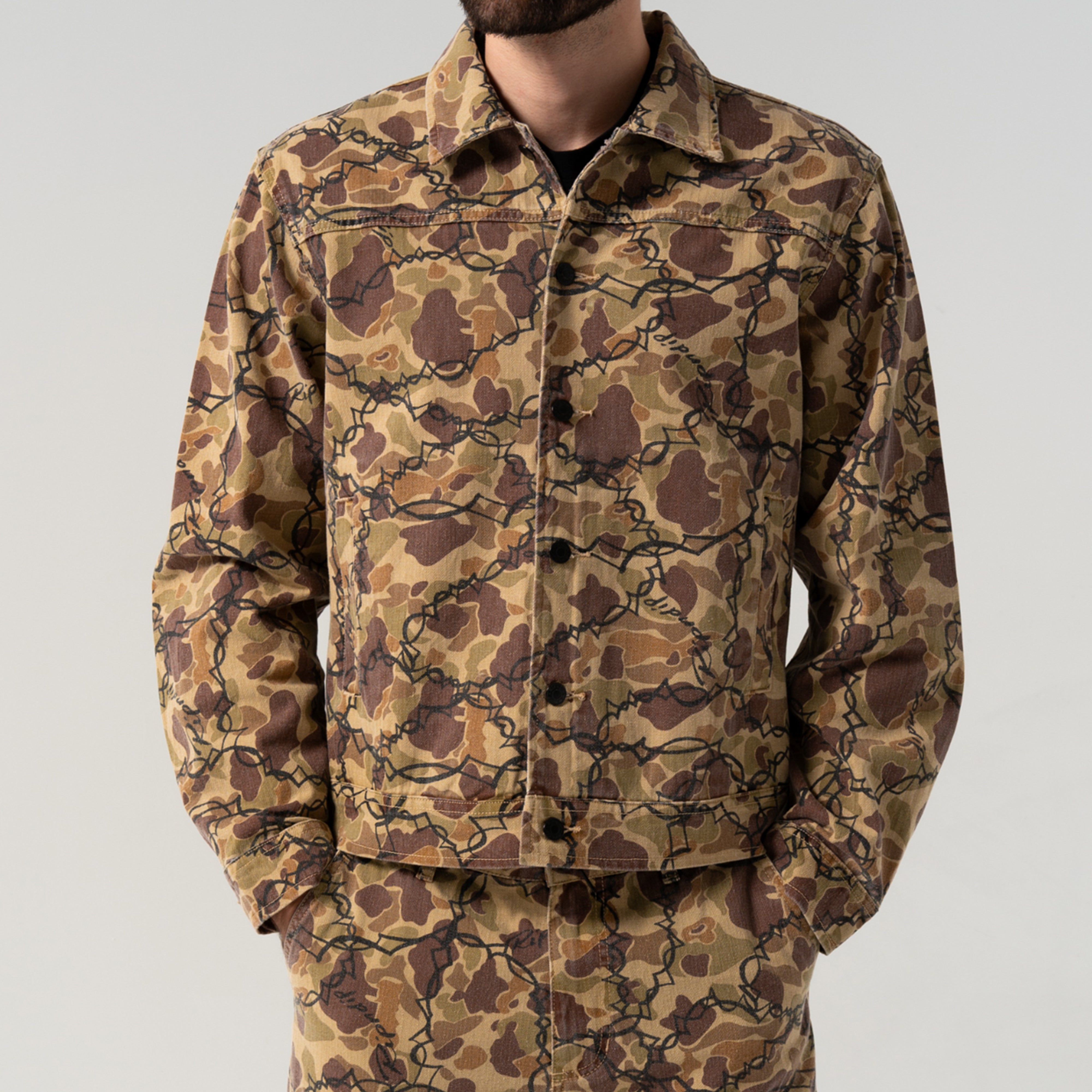 RIPNDIP Wired Button Up Jacket (Tan Camo)