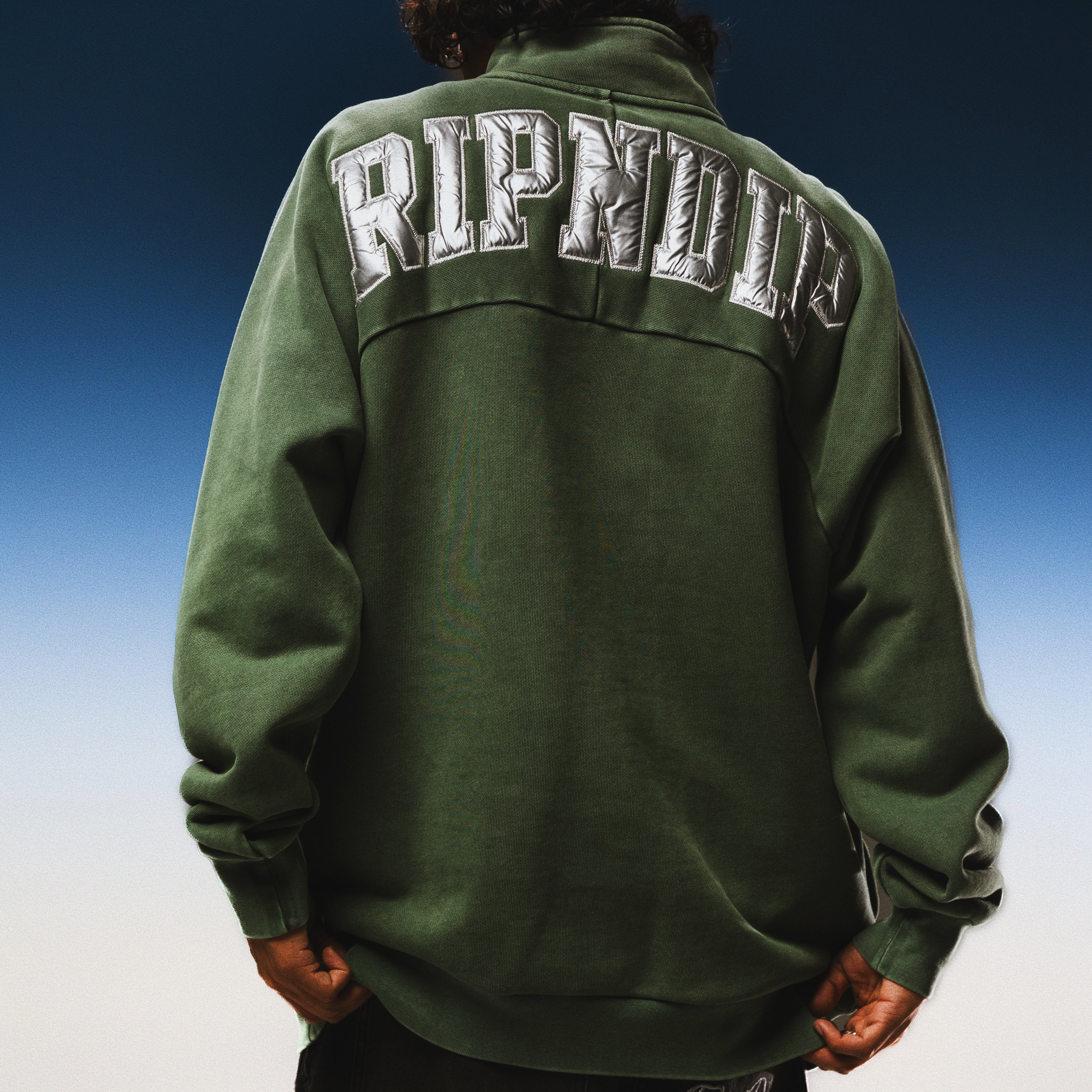 RIPNDIP Night Quarter Zip Sweatshirt (Dusty Pine)