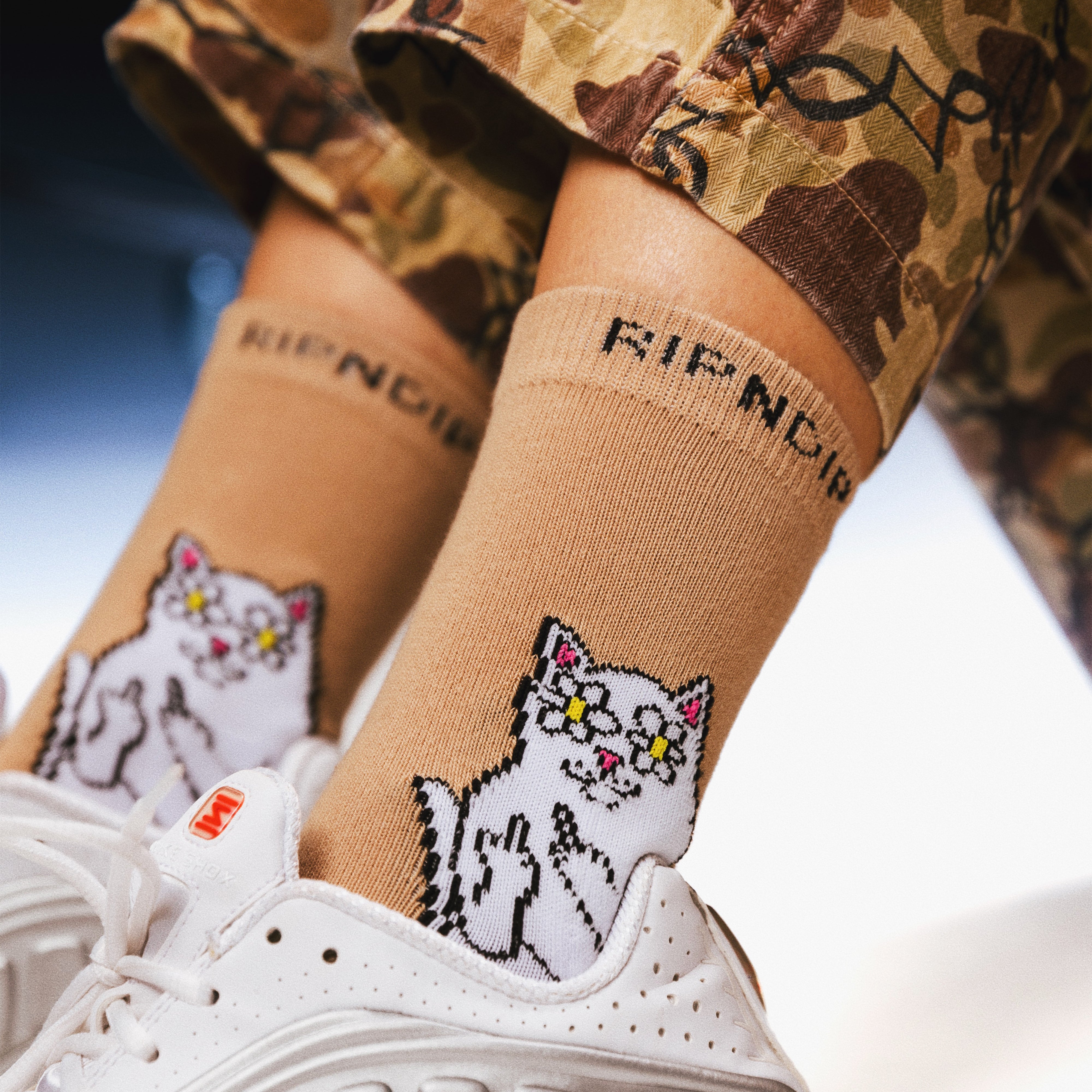 RIPNDIP Lord Nermal Blossom Mid Socks (Almond)