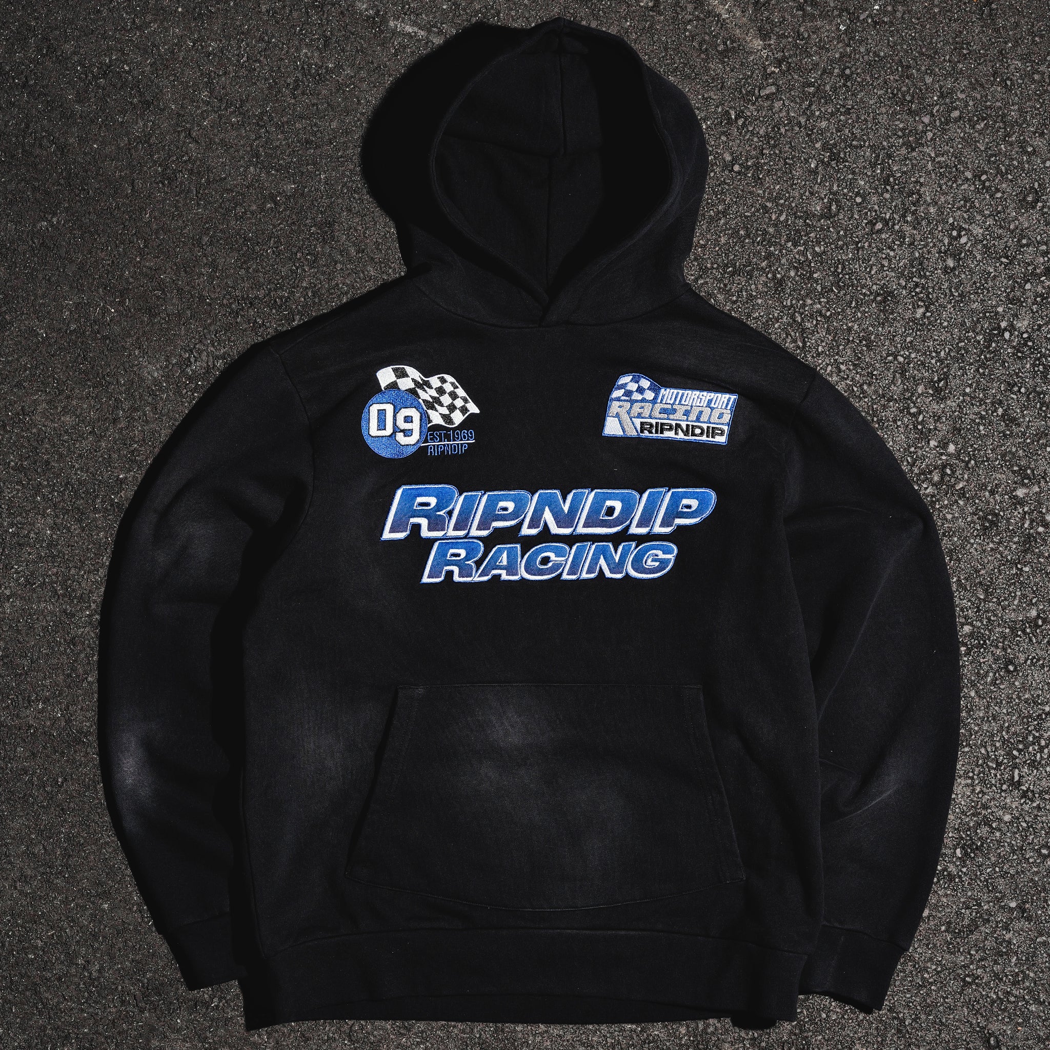 RIPNDIP Ripnrace Hoodie (Black Fade Wash)