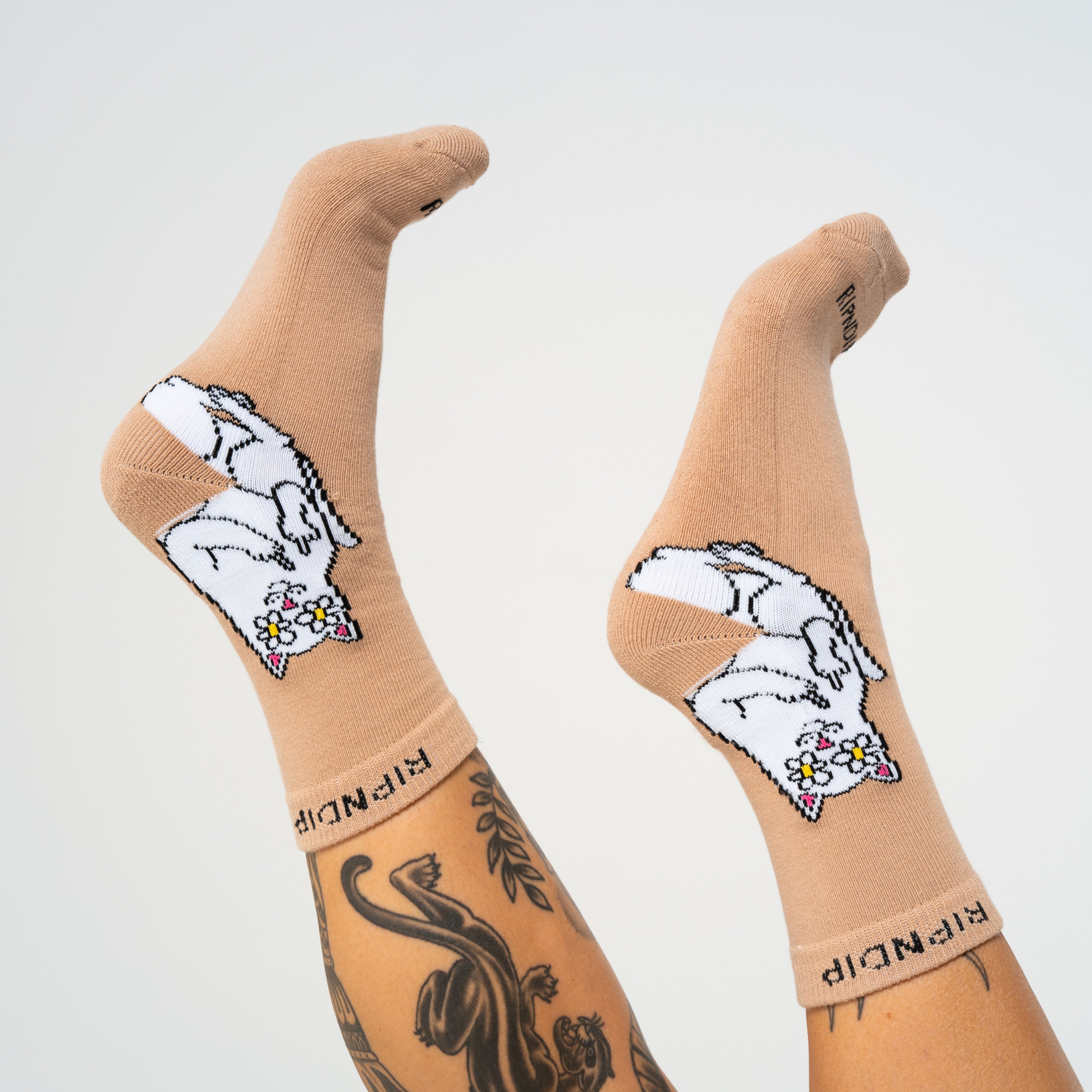 RIPNDIP Lord Nermal Blossom Mid Socks (Almond)