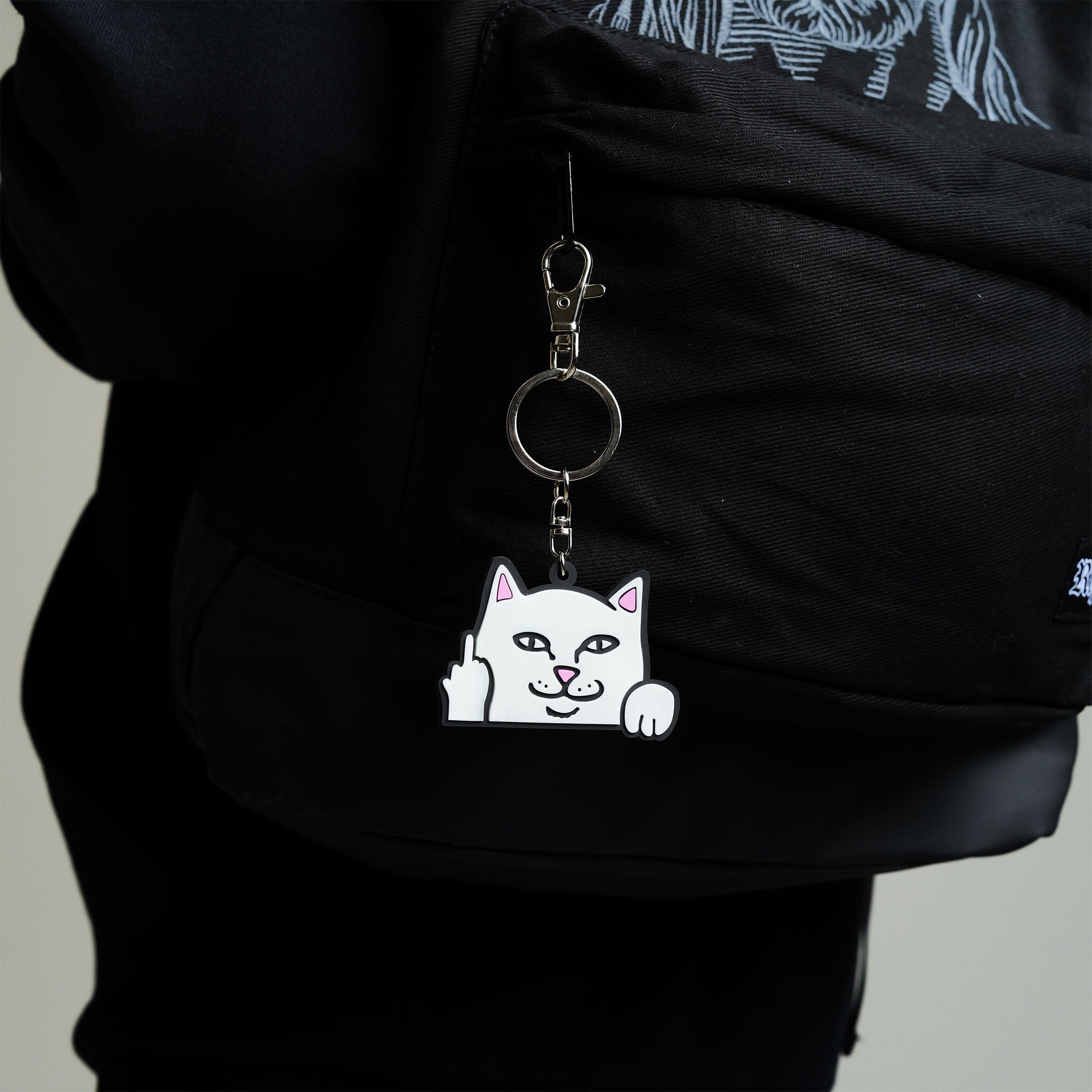 RIPNDIP Lord Nermal Rubber Key Chain (White)