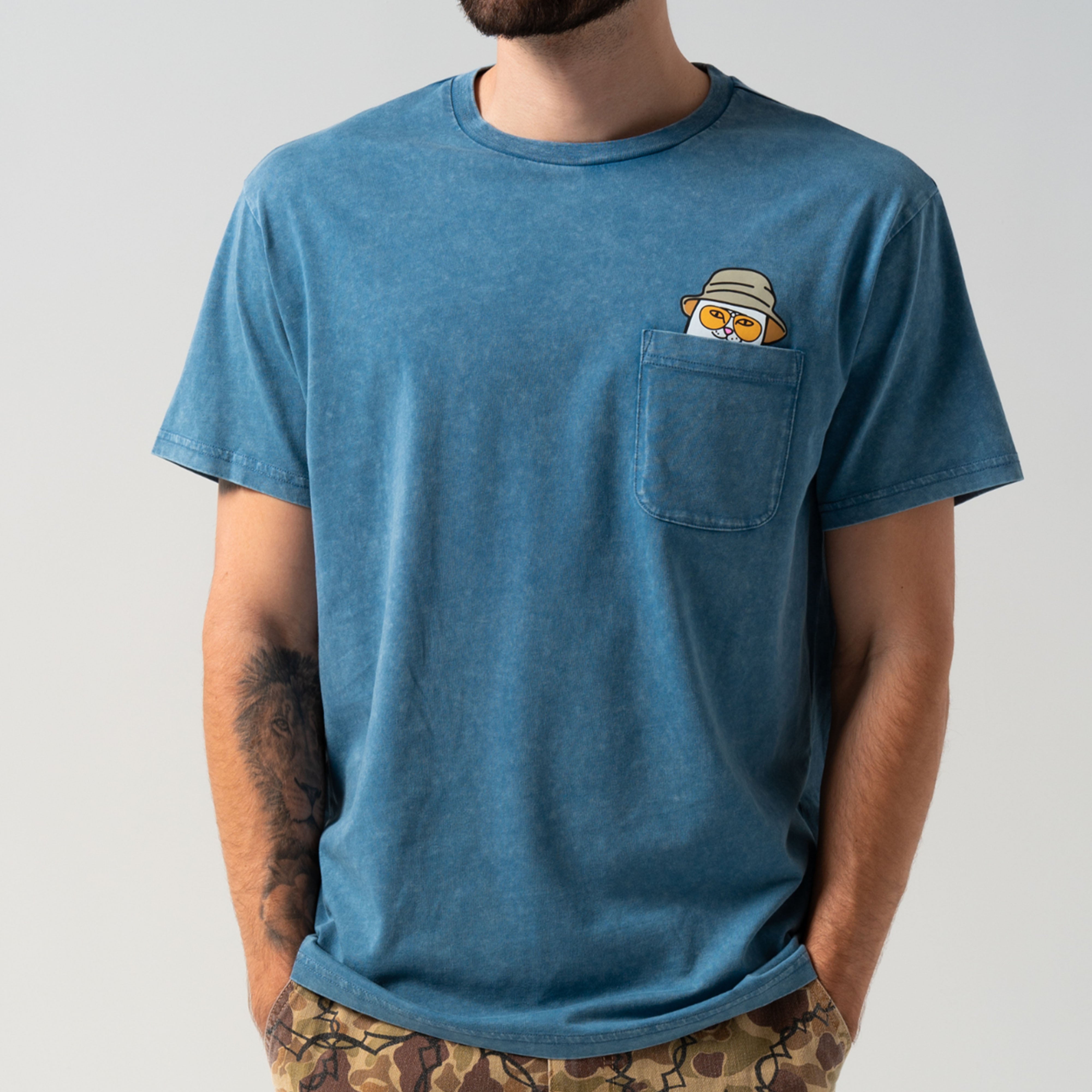 RIPNDIP Nermal S Thompson Pocket Tee (Slate Mineral Wash)