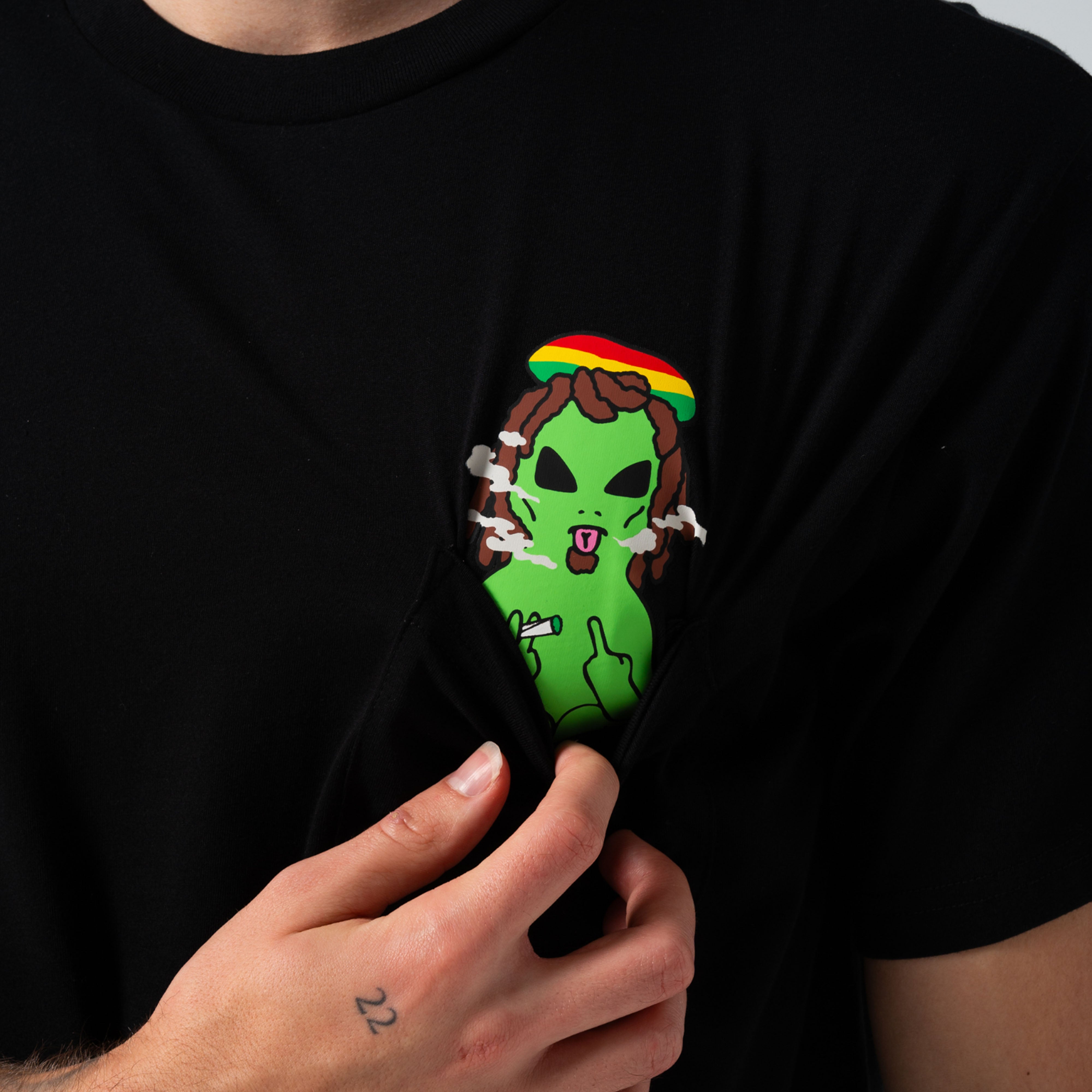 RIPNDIP Smoking Rasta Alien Pocket Tee (Black)