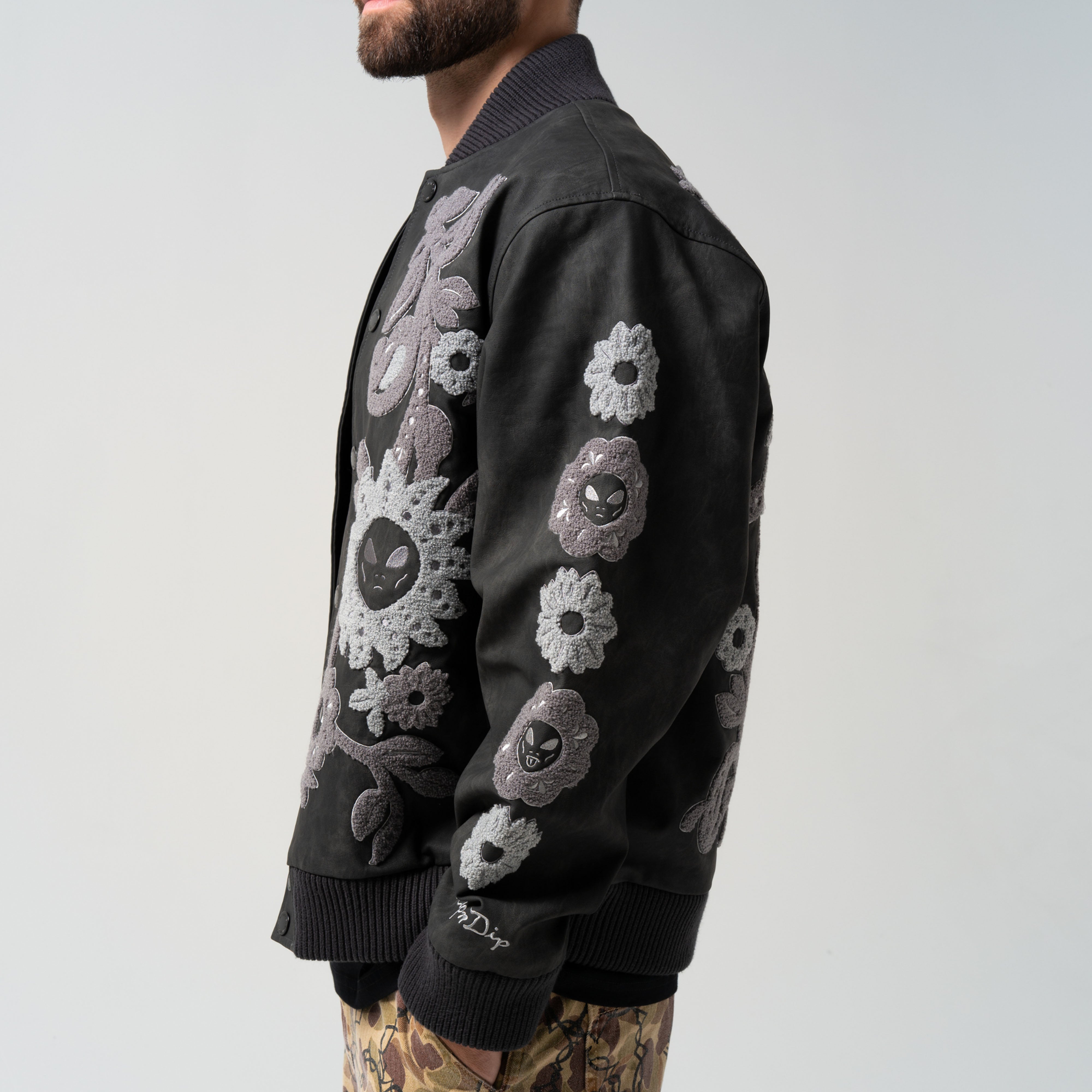 RIPNDIP Space Garden Varsity Jacket (Black)