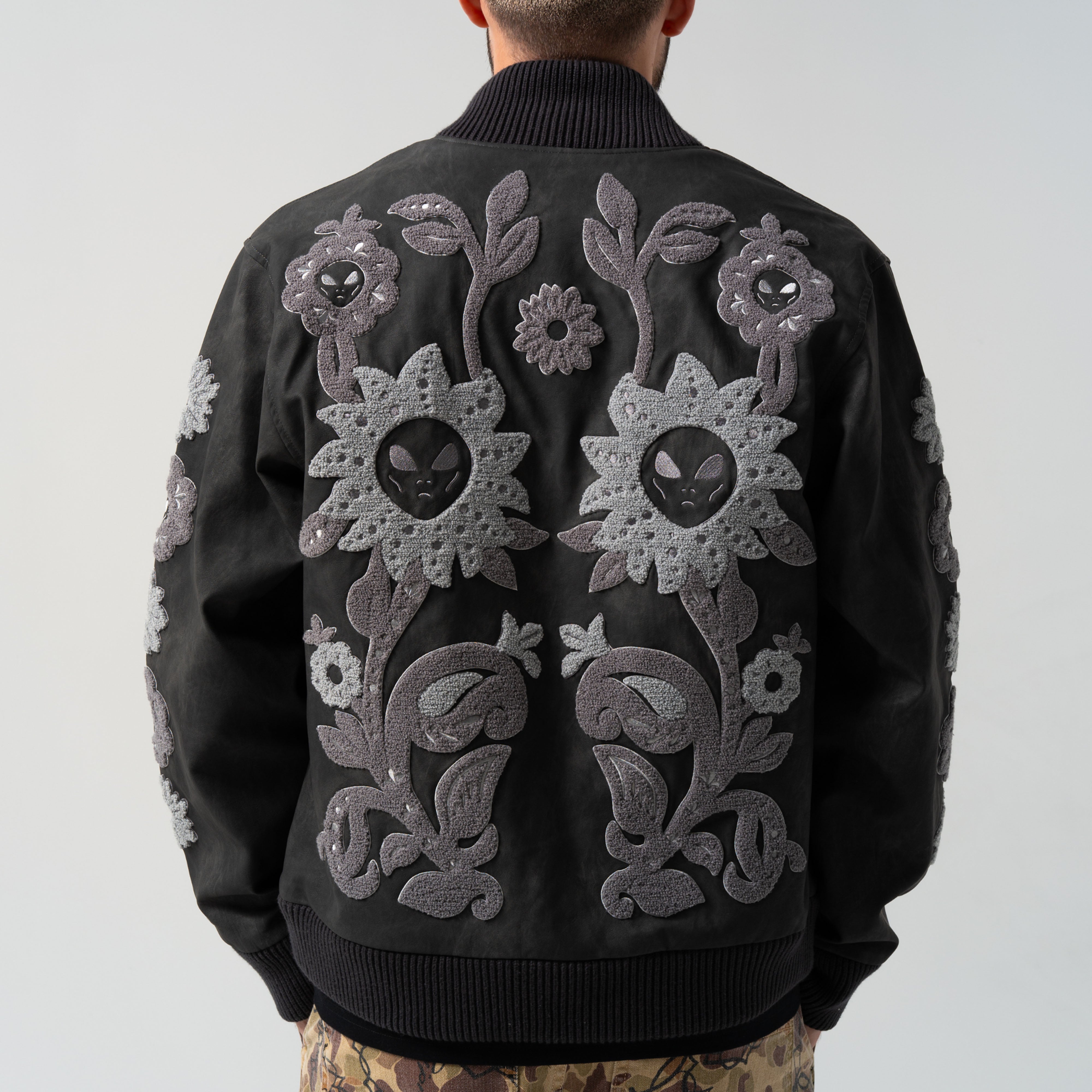 RIPNDIP Space Garden Varsity Jacket (Black)