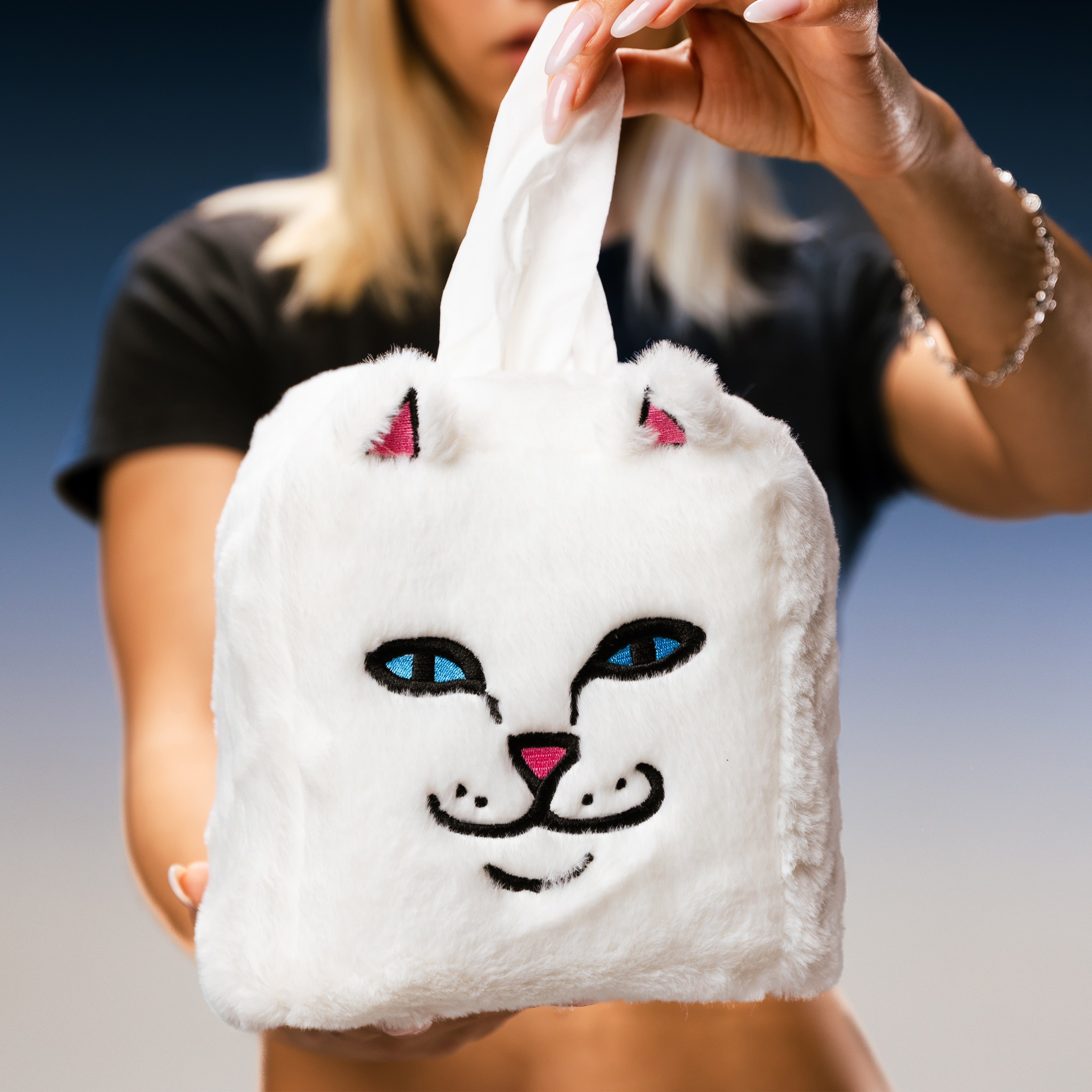 RIPNDIP Lord Nermal Tissue Box Cover  (White)