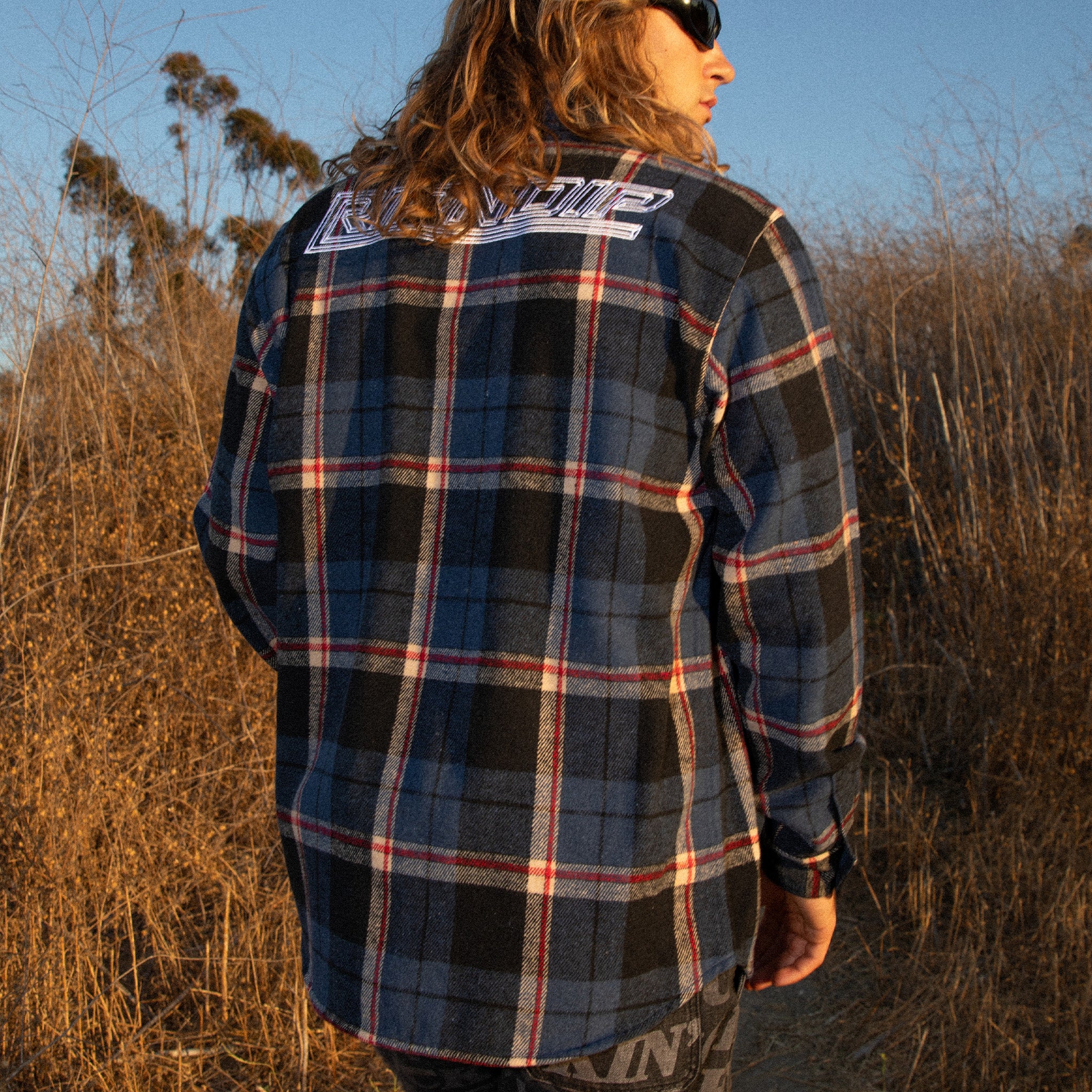 RIPNDIP Robo Button Up Flannel (Navy)