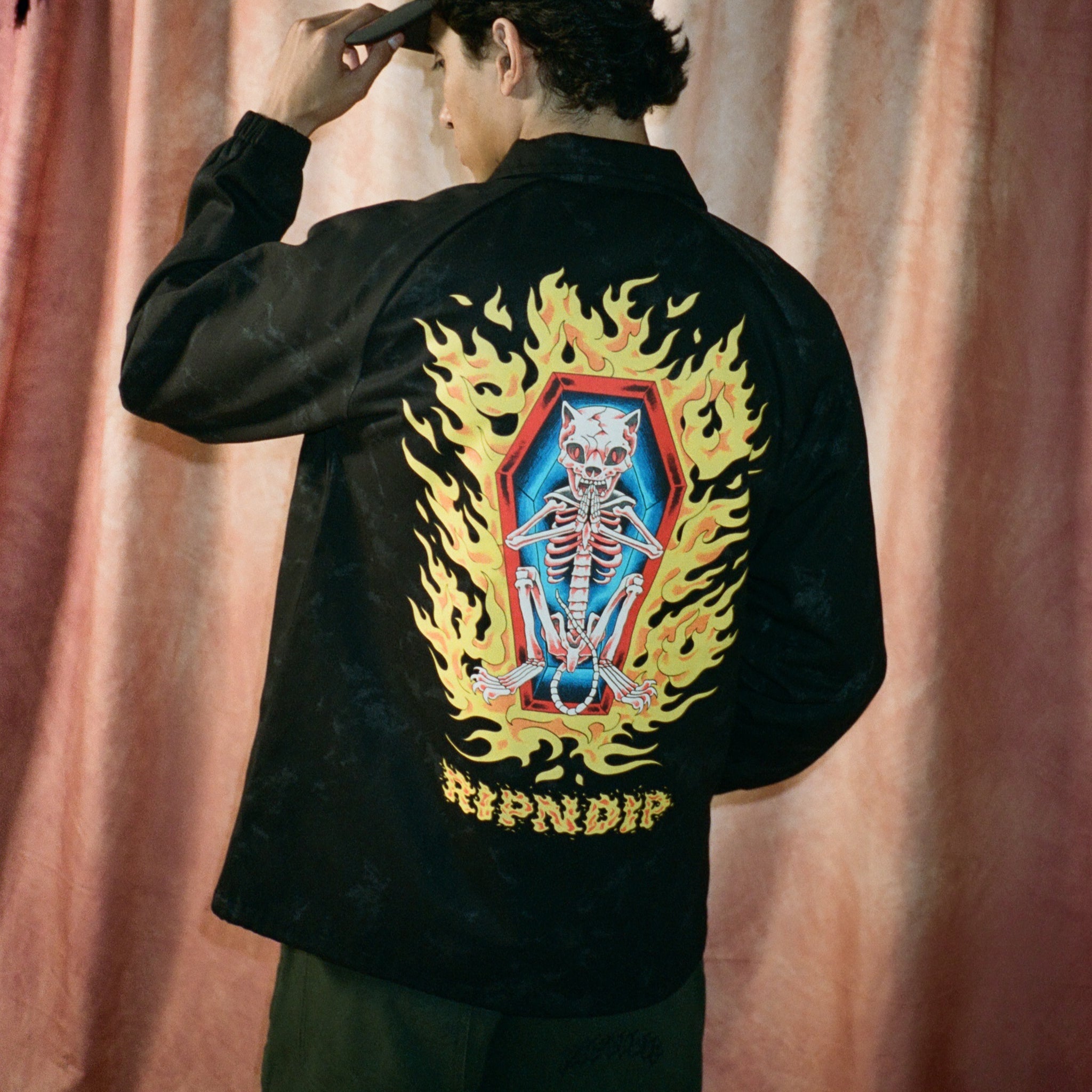 RIPNDIP Burn In Heck Coaches Jacket (Black)