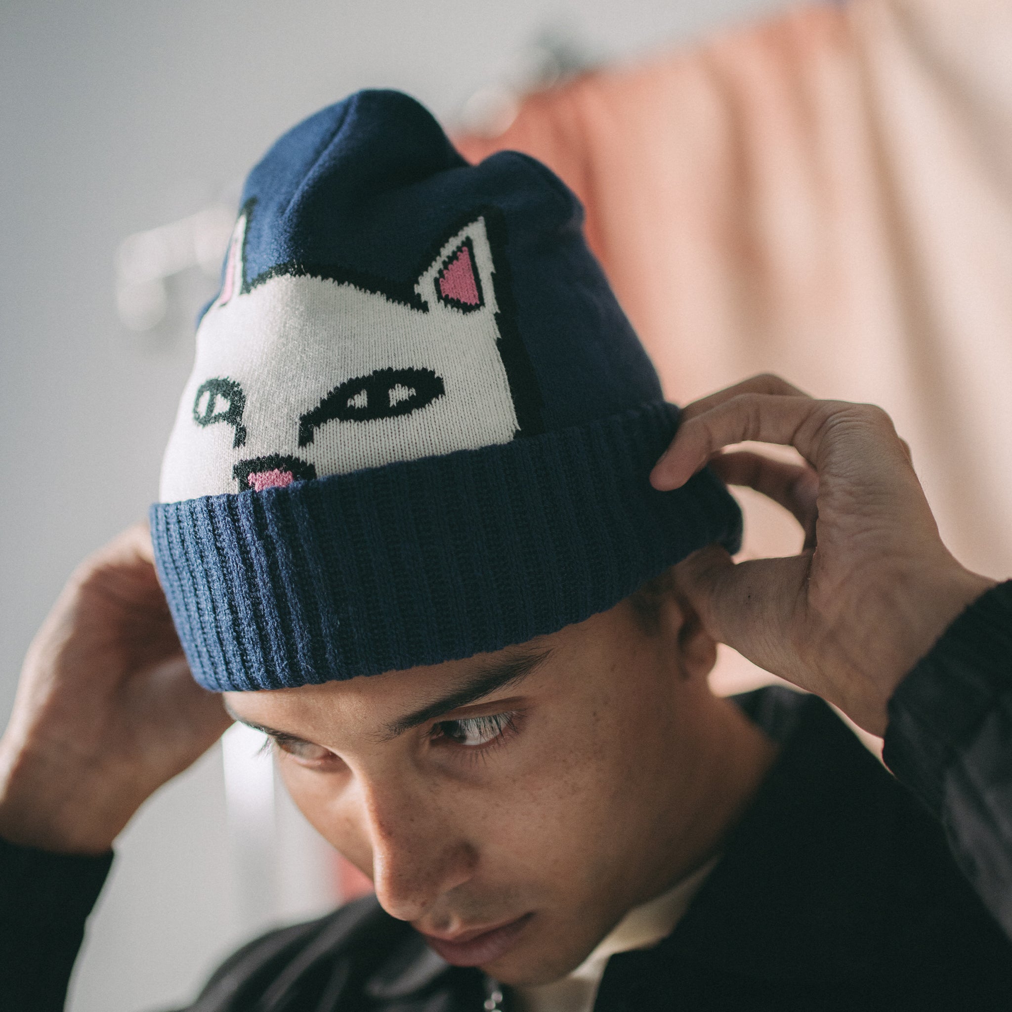 RIPNDIP Peeking Nermal Beanie (Dark Slate)