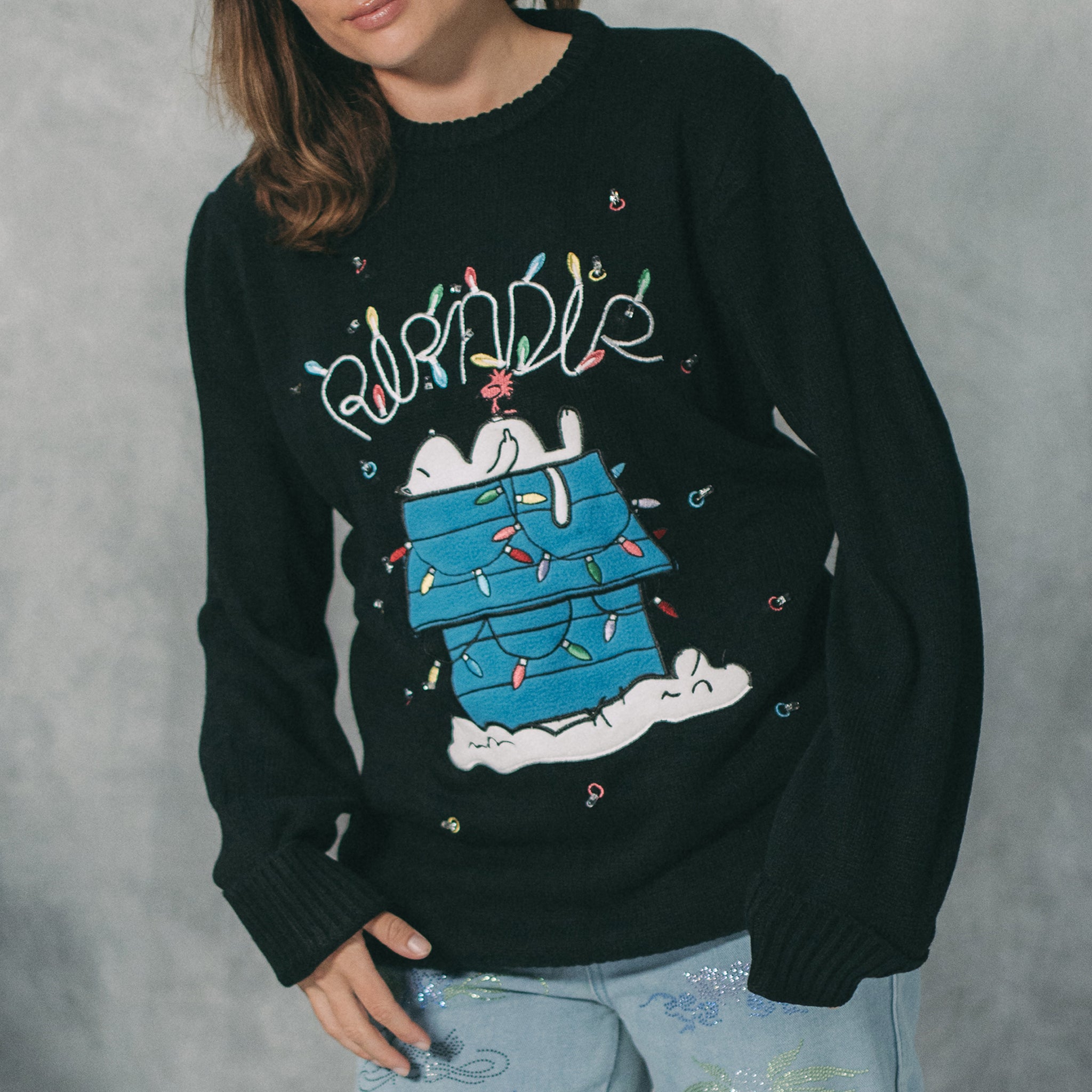 RIPNDIP Nerm Christmas Light Up Knit Sweater (Black)