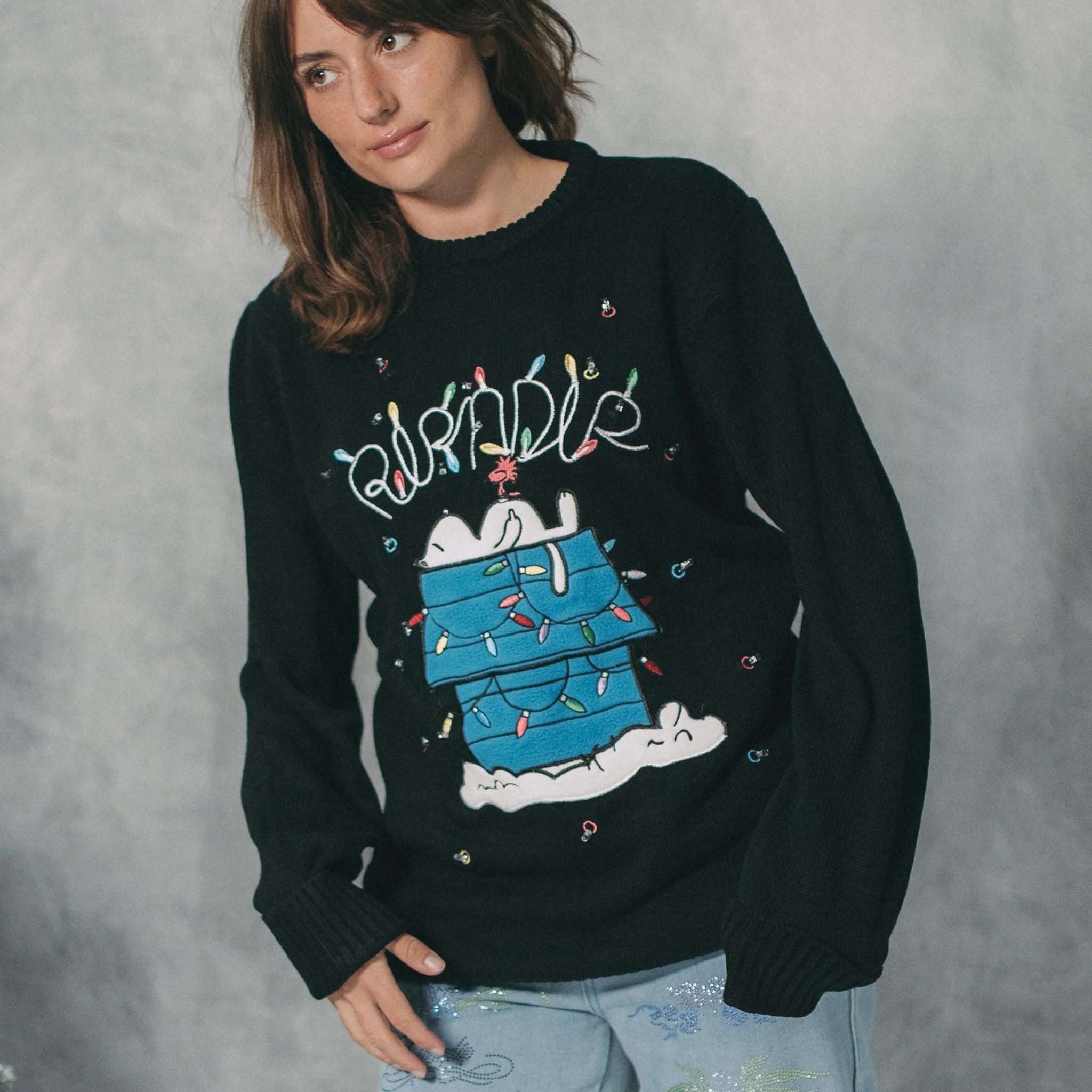 RIPNDIP Nerm Christmas Light Up Knit Sweater (Black)