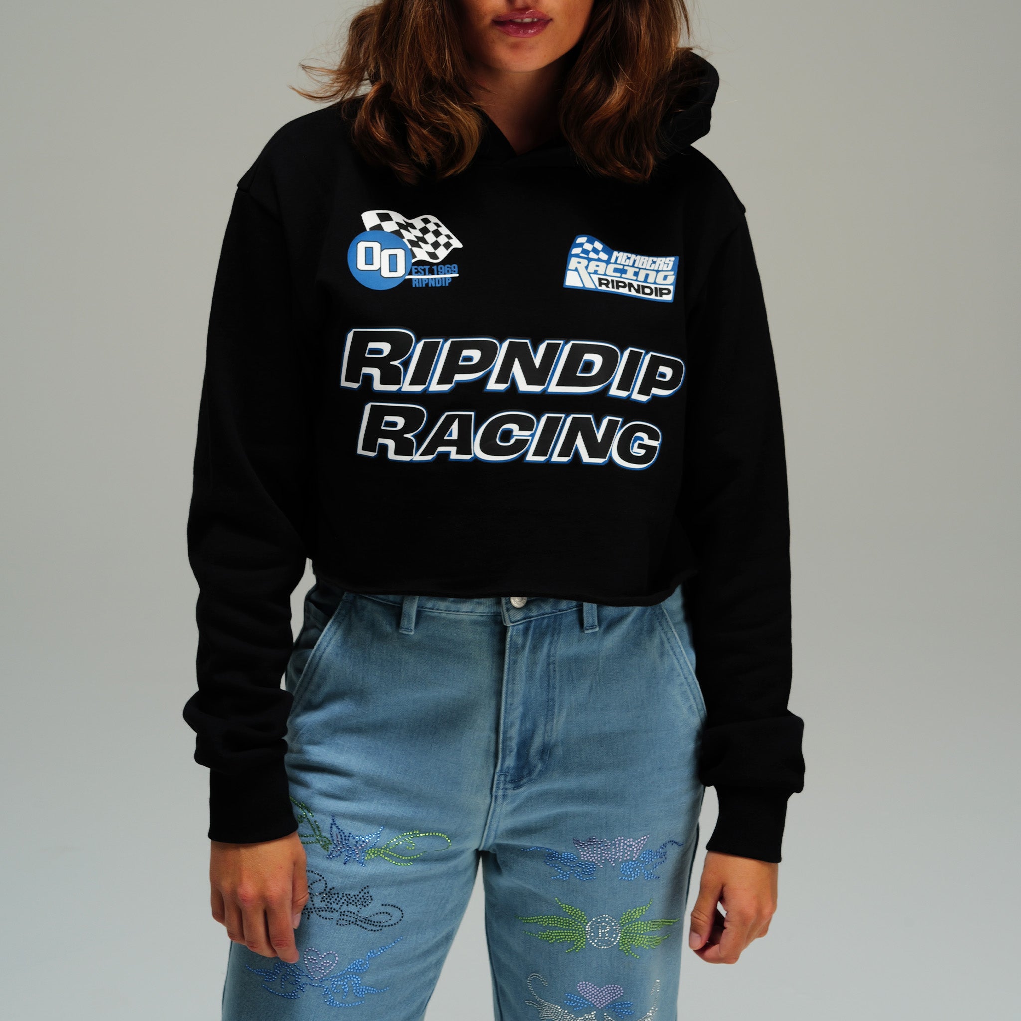 RIPNDIP Ripnrace Cropped Hoodie (Black)