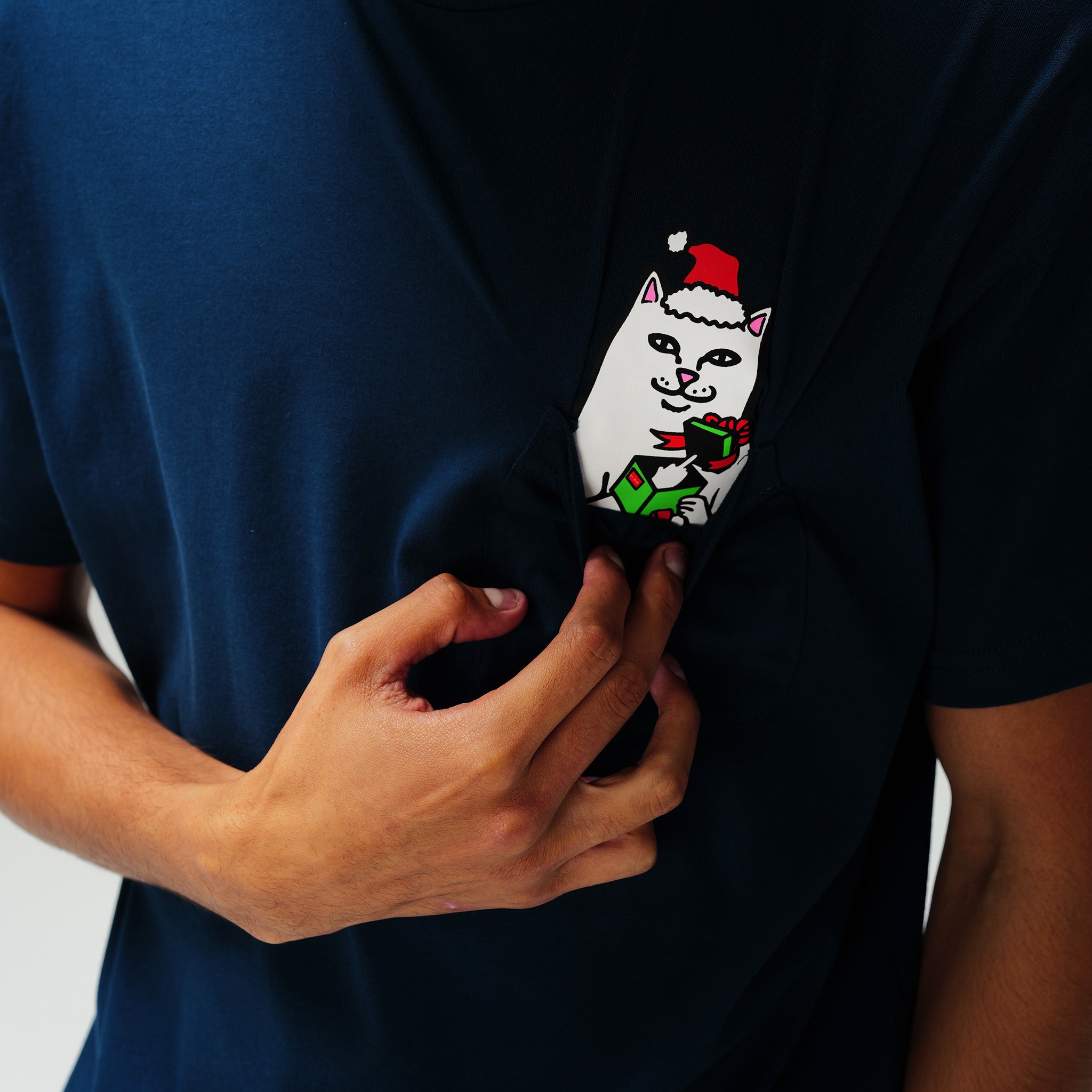 RIPNDIP Secret Santa Pocket Tee (Navy)