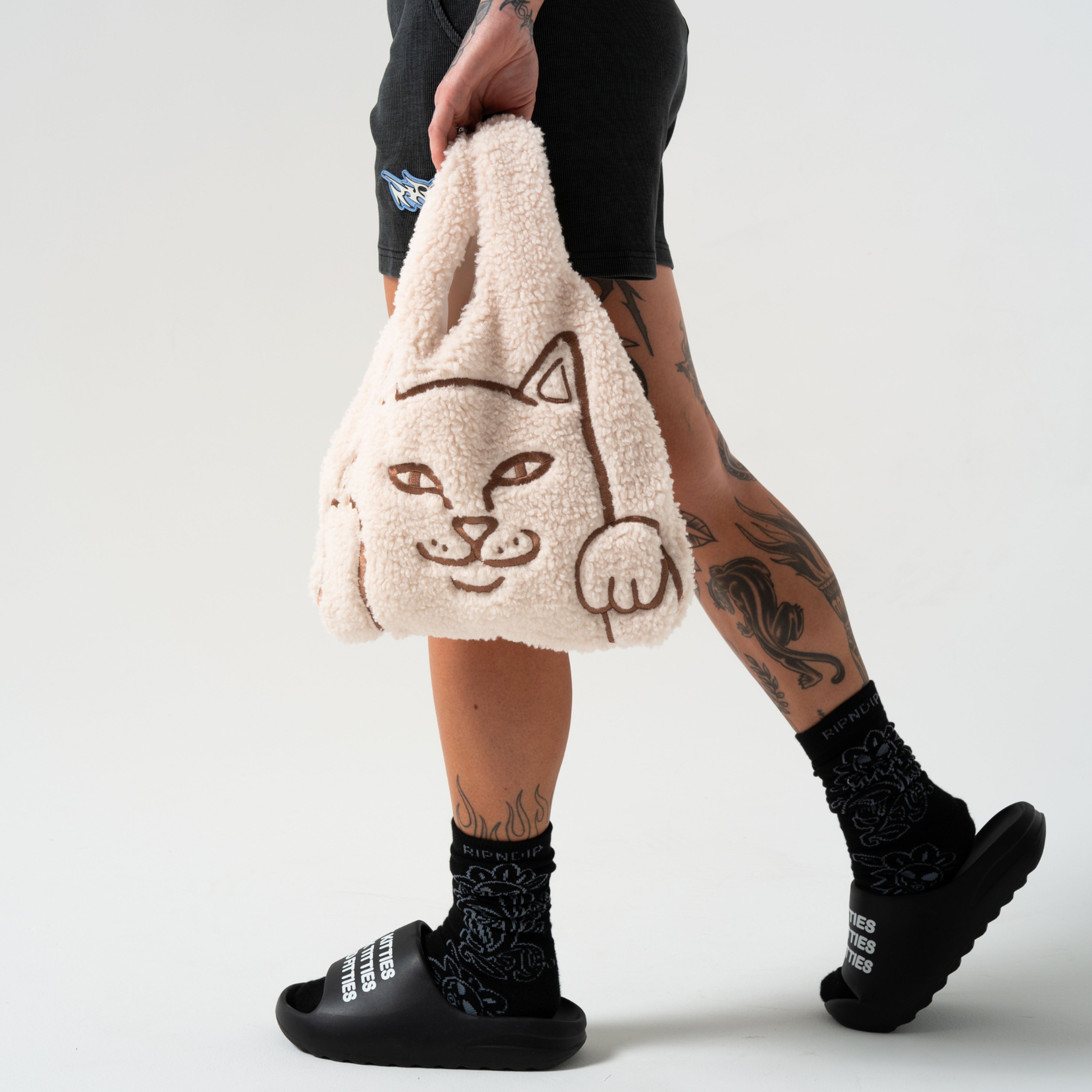 RIPNDIP Peeking Nermal Sherpa Tote Bag (Natural)