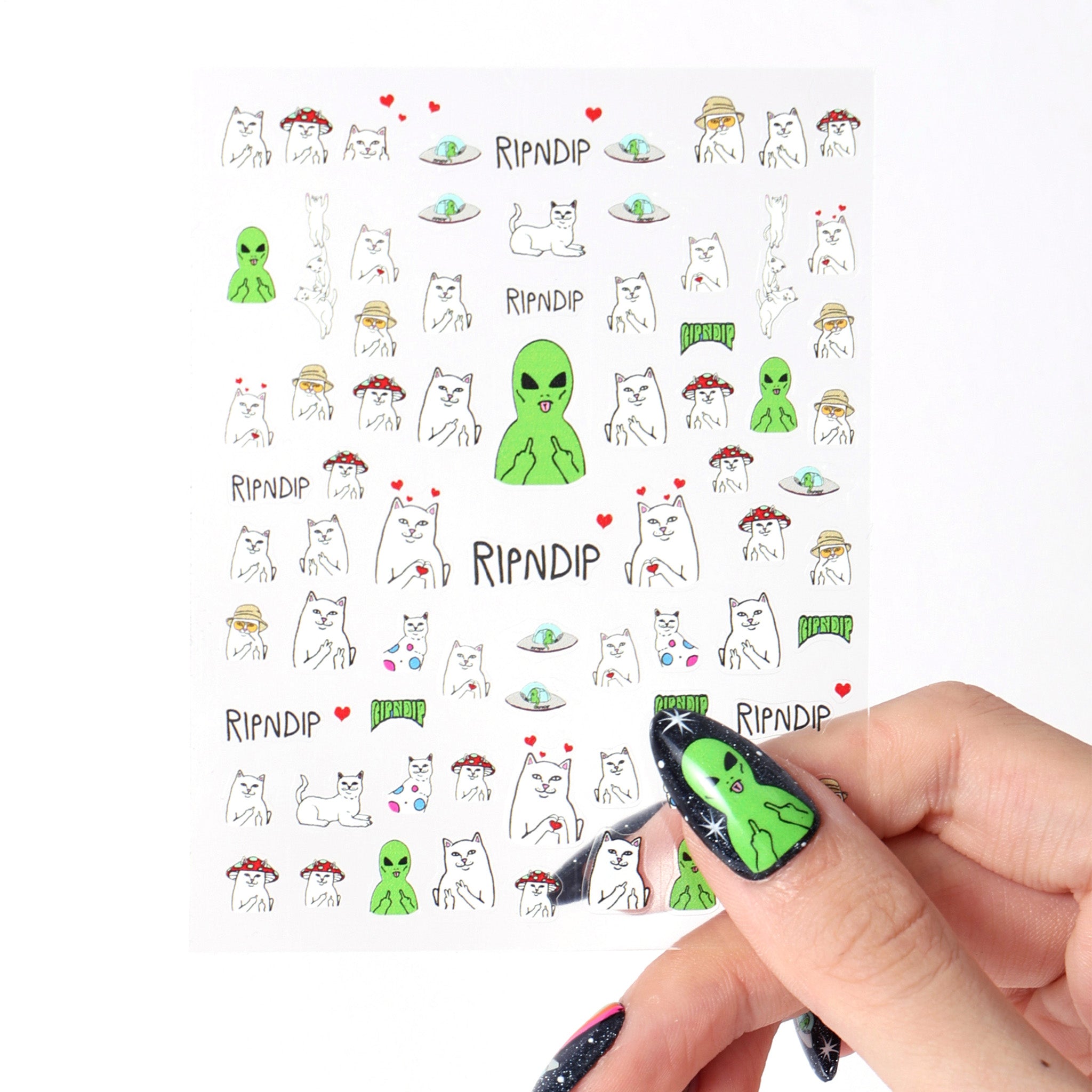 RIPNDIP Lord Nermal And Alien Nail Stickers