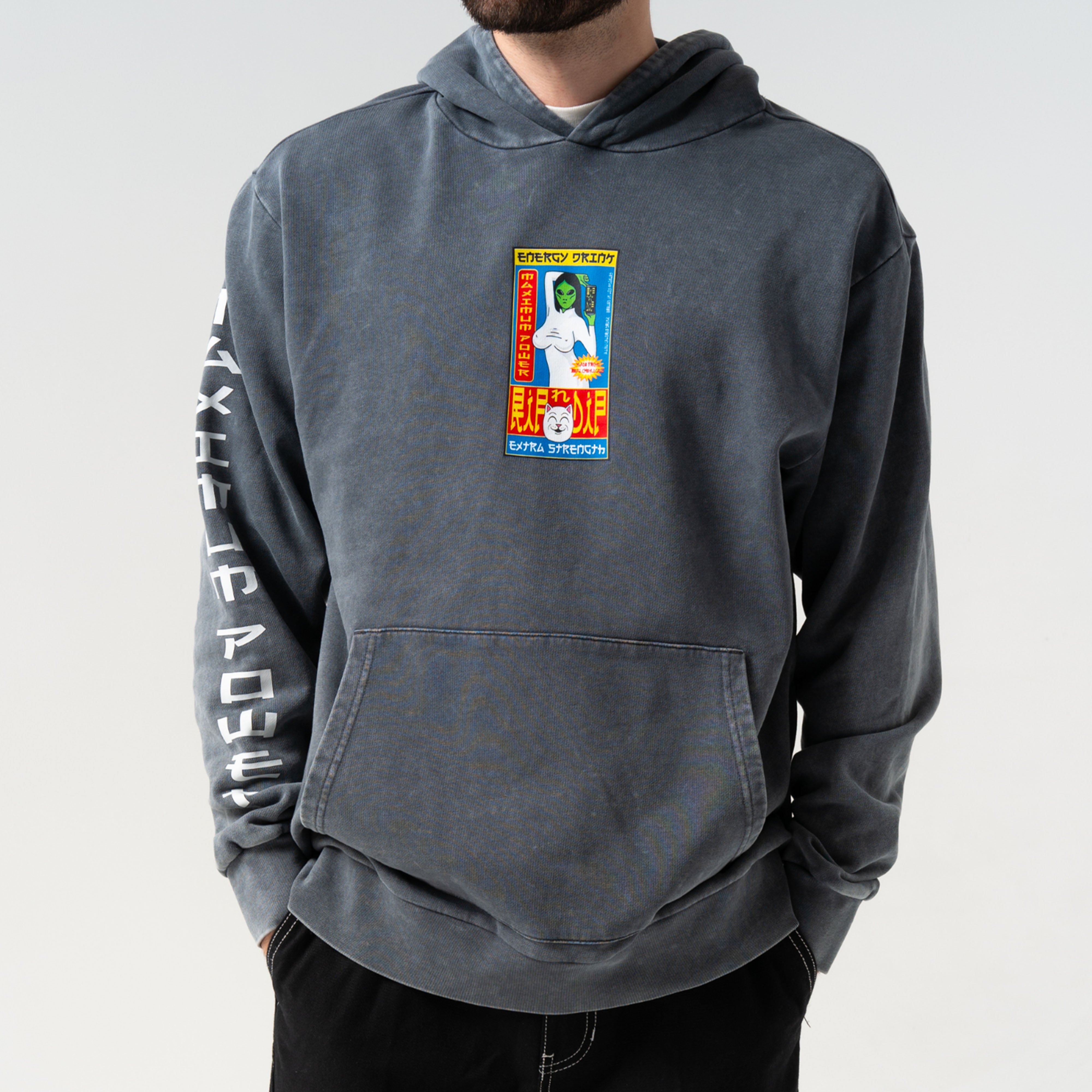 RIPNDIP Nerms Cans Hoodie (Charcoal Vintage Wash)