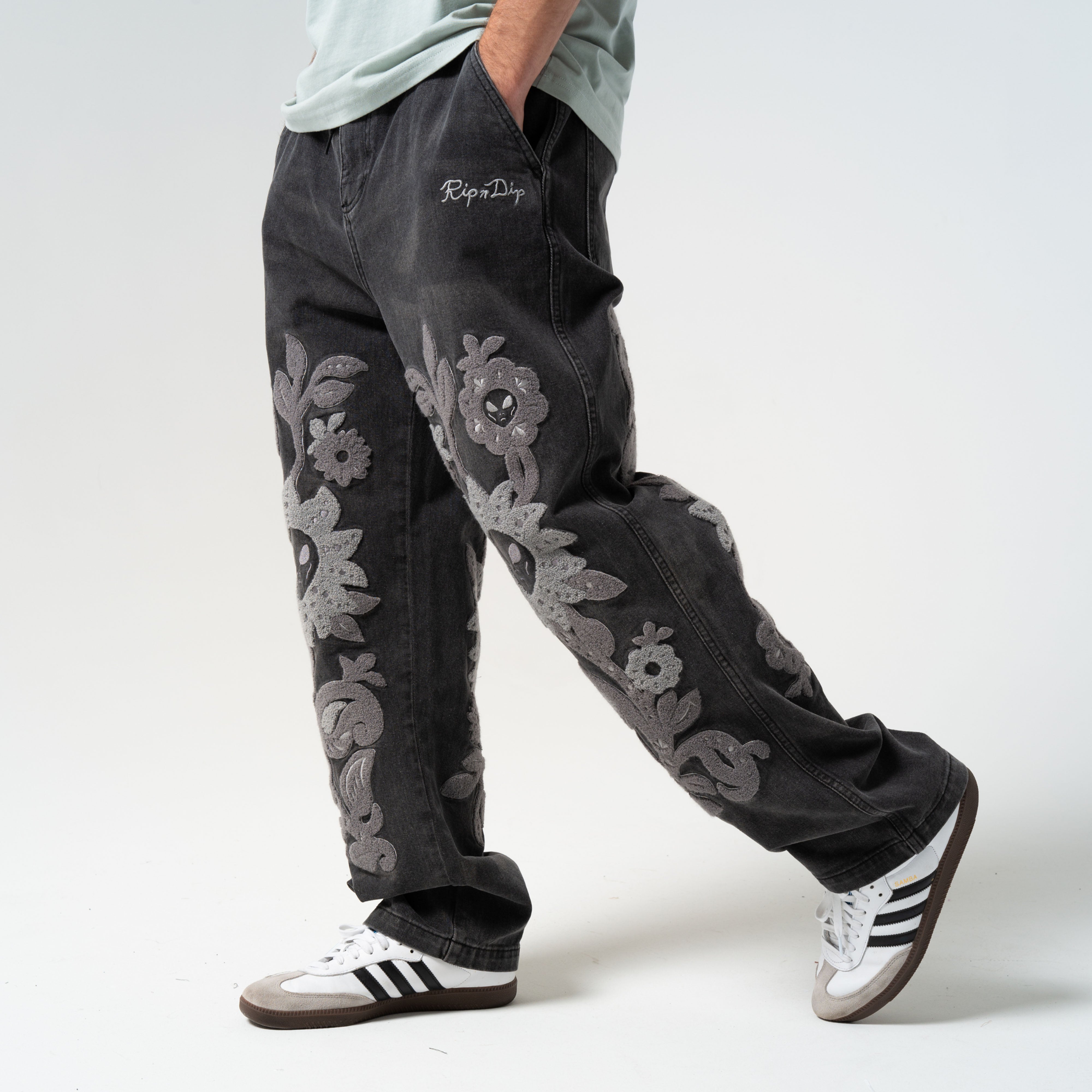 RIPNDIP Space Garden Pants (Black Vintage Wash)