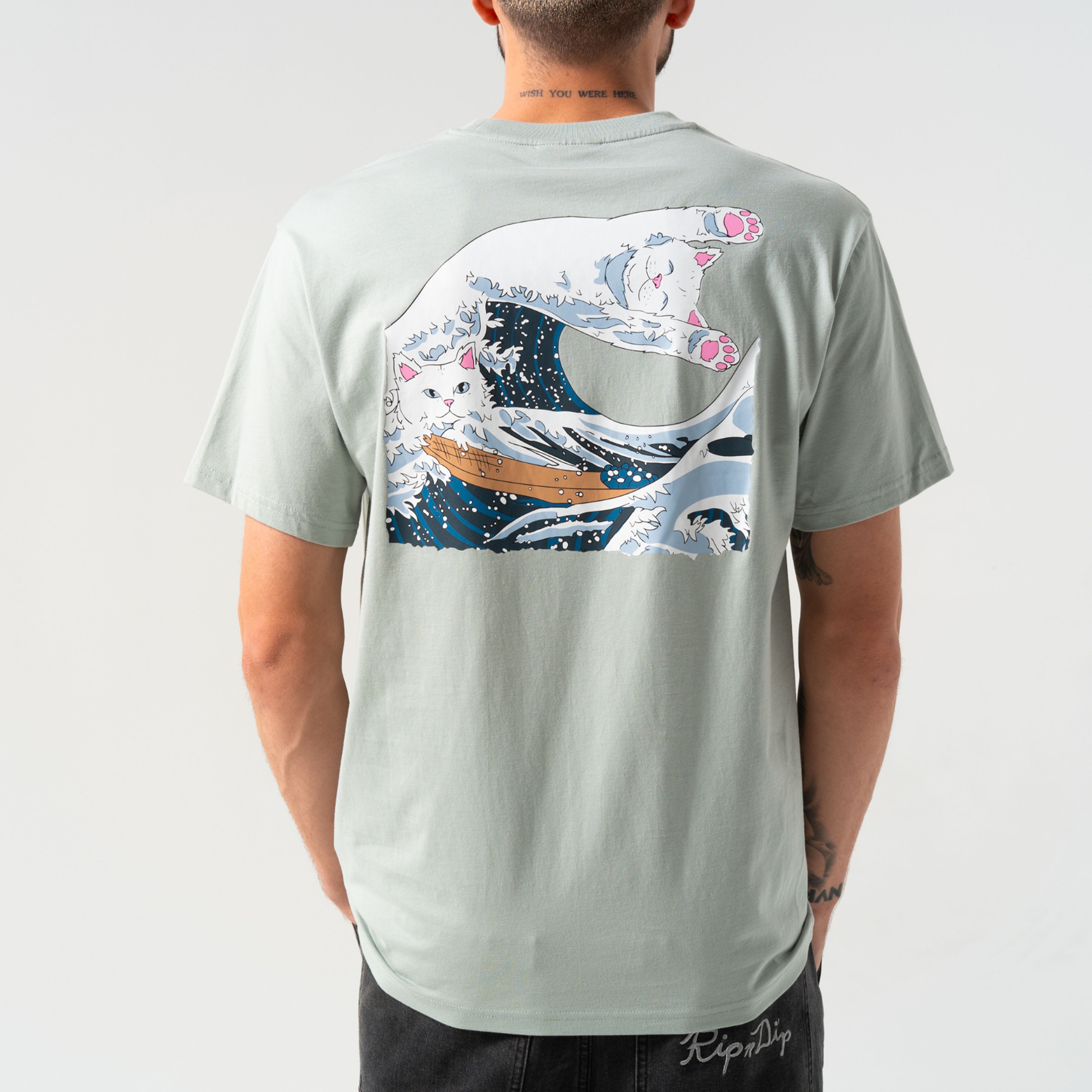 RIPNDIP Great Wave Tee (Sage Grey)