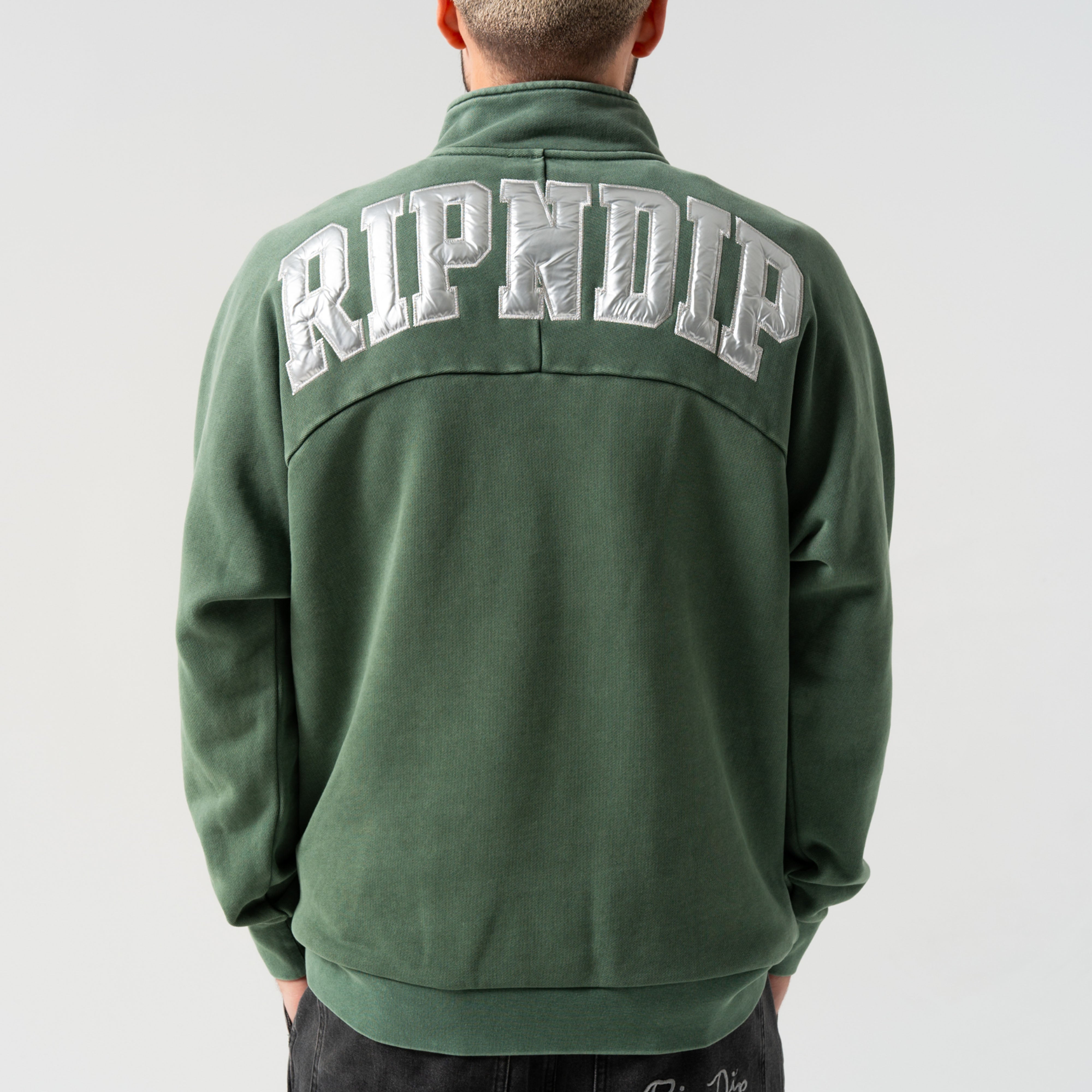 RIPNDIP Night Quarter Zip Sweatshirt (Dusty Pine)