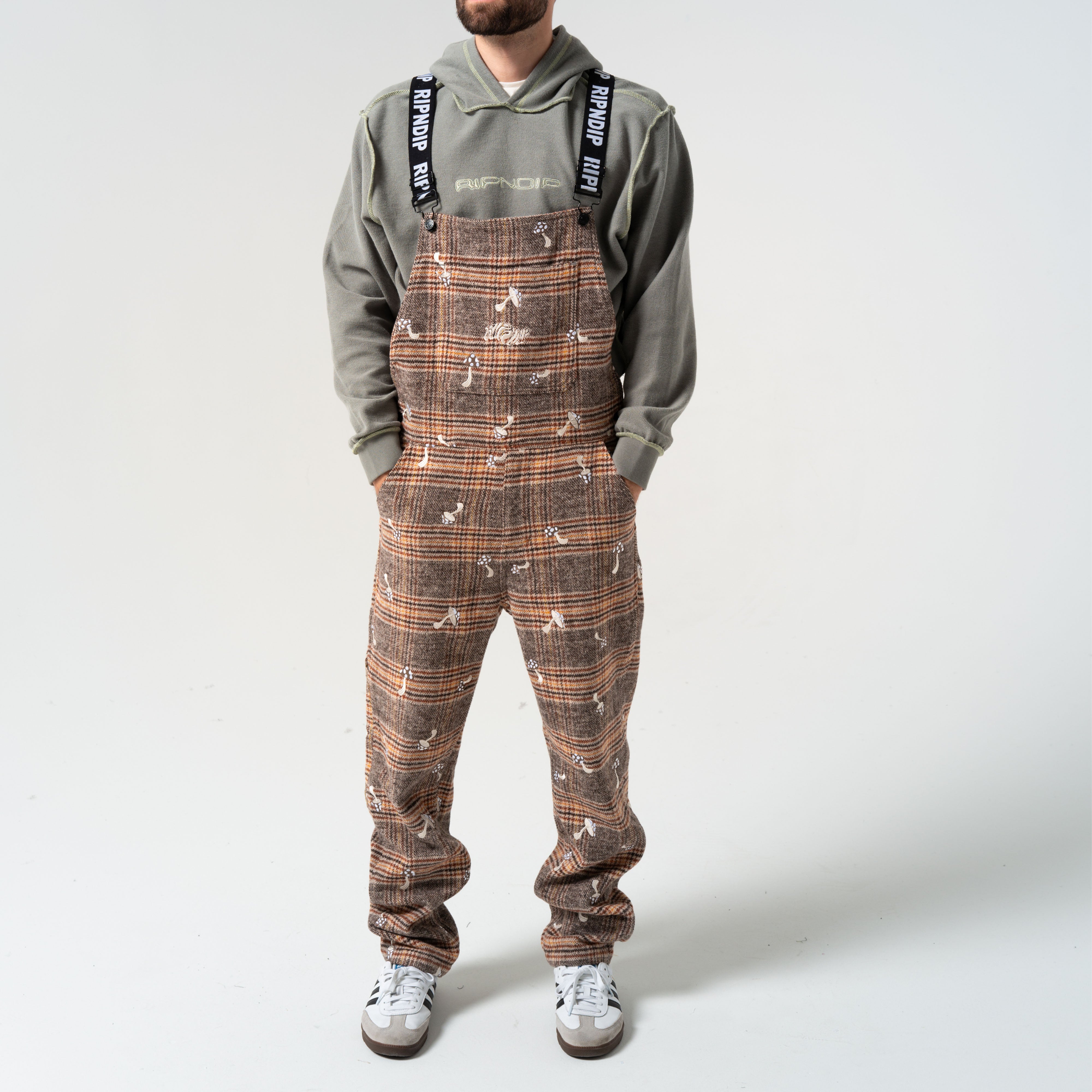 RIPNDIP Euphoria Plaid Overalls (Brown Plaid)