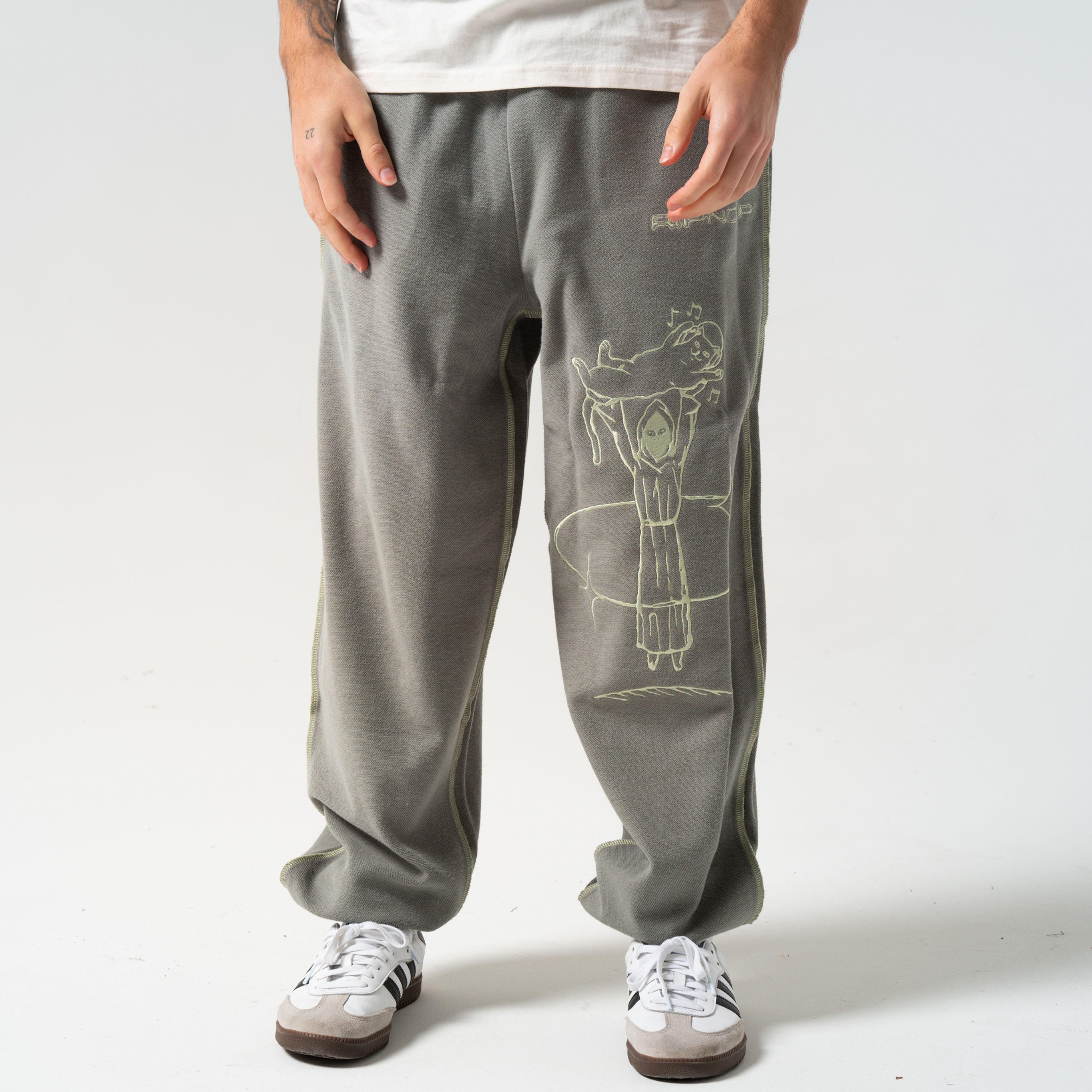 RIPNDIP Saturn Reverse Stitch Sweatpants (Steel Grey)