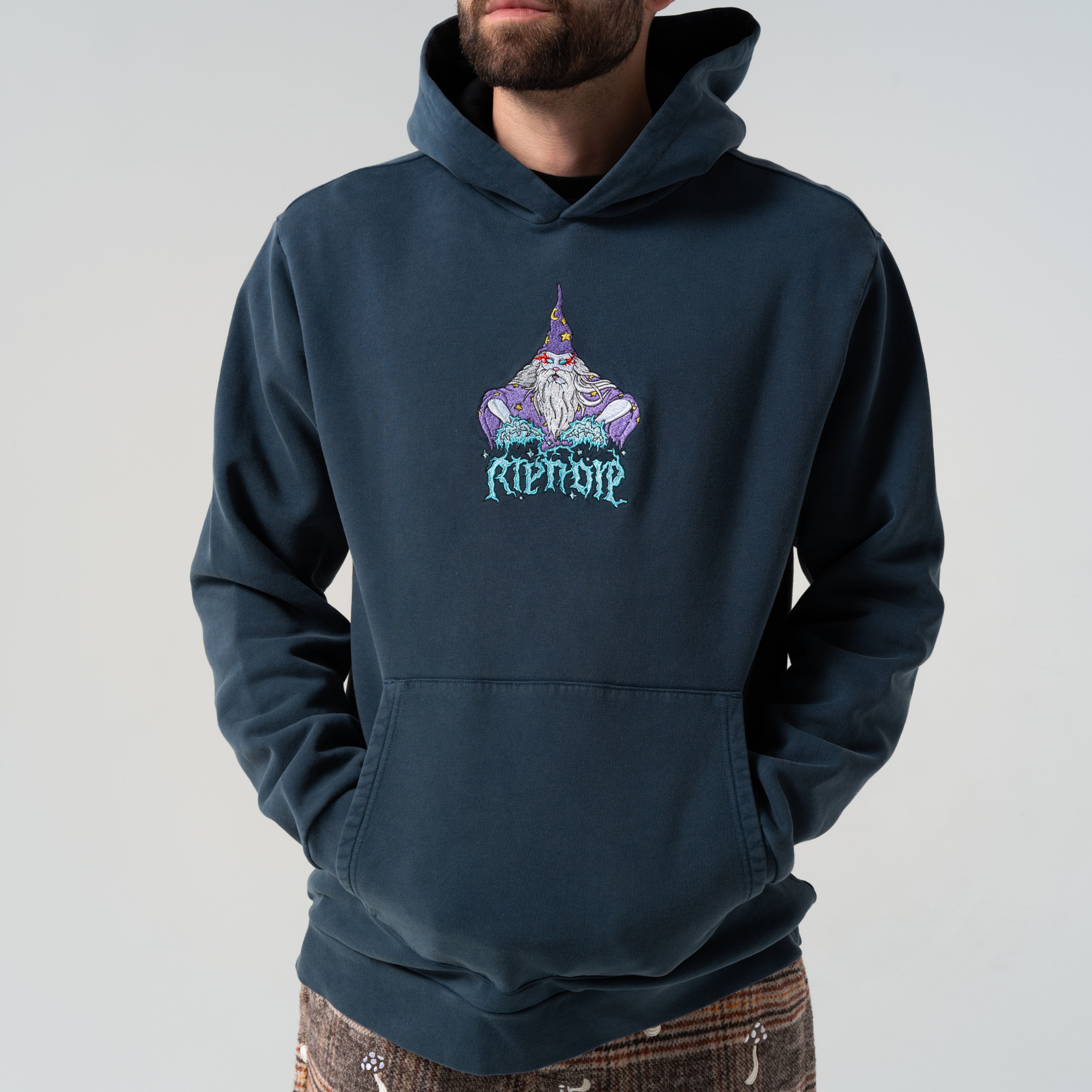 RIPNDIP Oracle Double Hood Hoodie (Navy Mineral Wash)