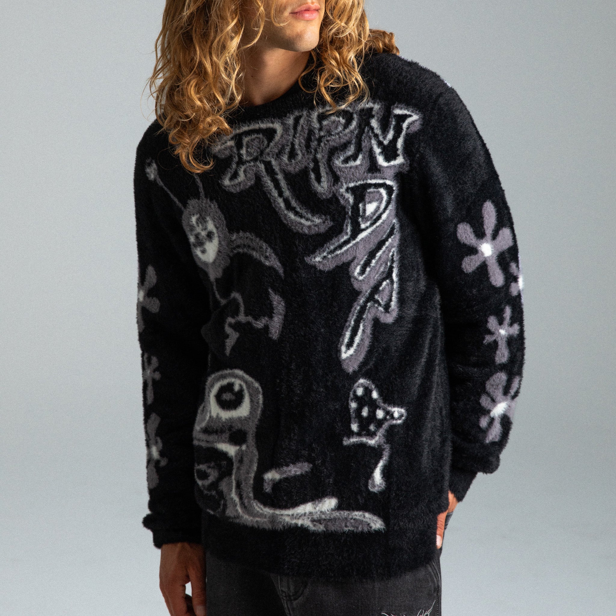 RIPNDIP Space Walk Mohair Sweater (Black)