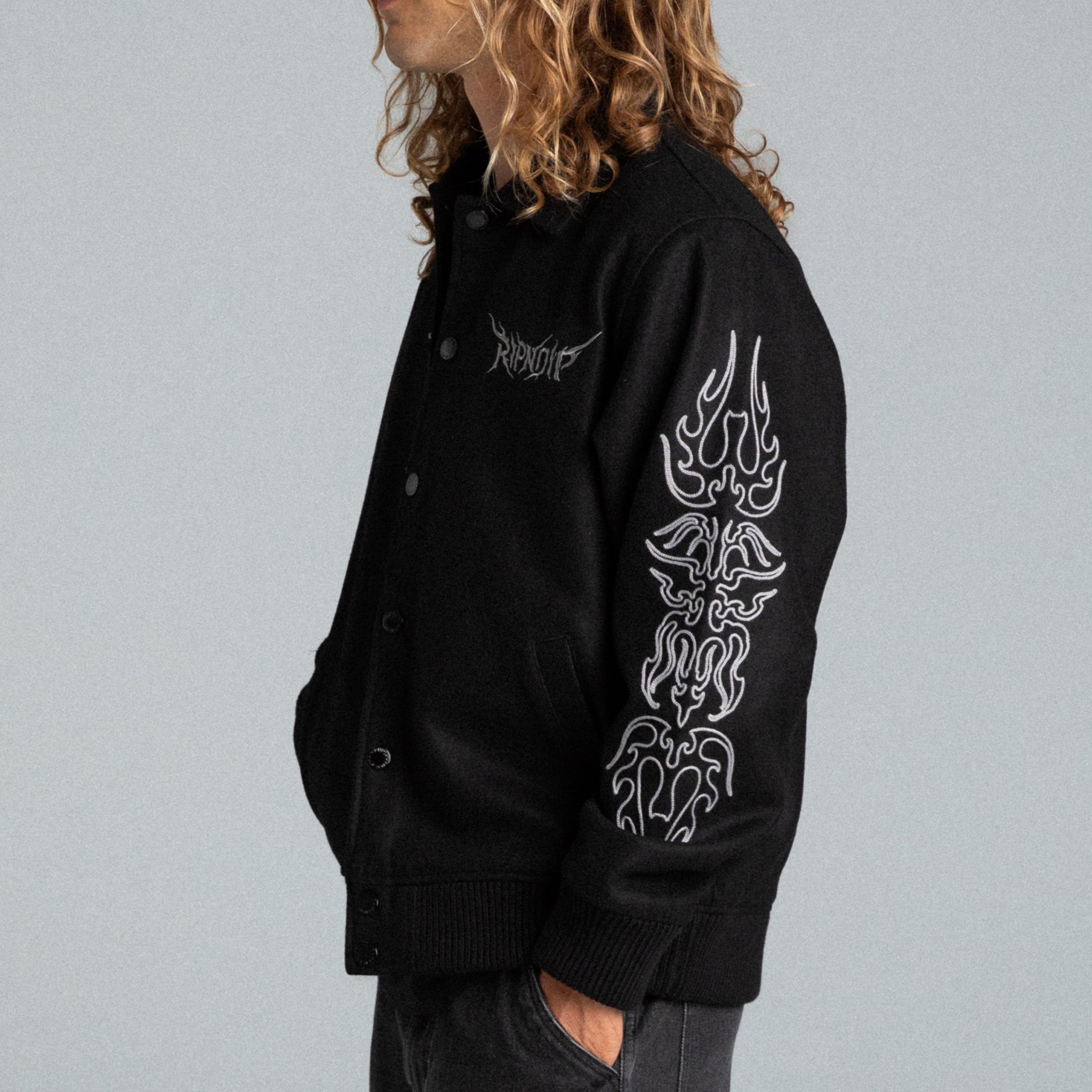 RIPNDIP Volt Varsity Jacket (Black)