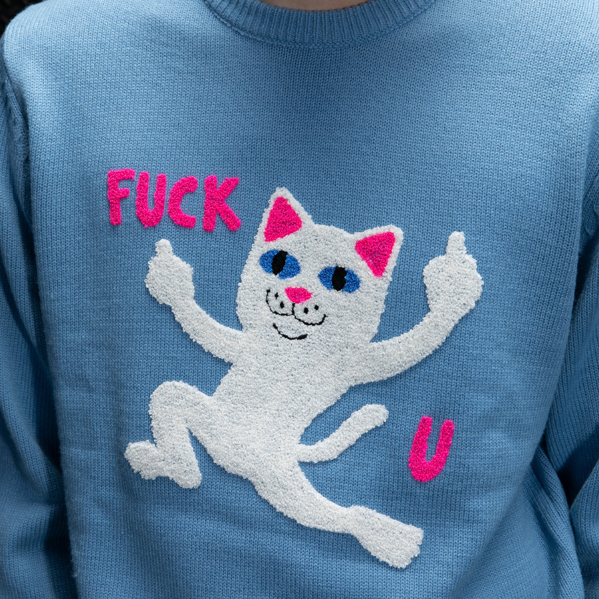 RIPNDIP F U Knit Sweater (Periwinkle)