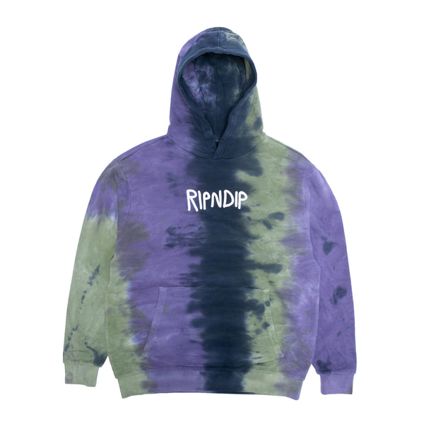 Ripndip Rubber Logo Hoodie Sage Slate Tie Dye RIPNDIP