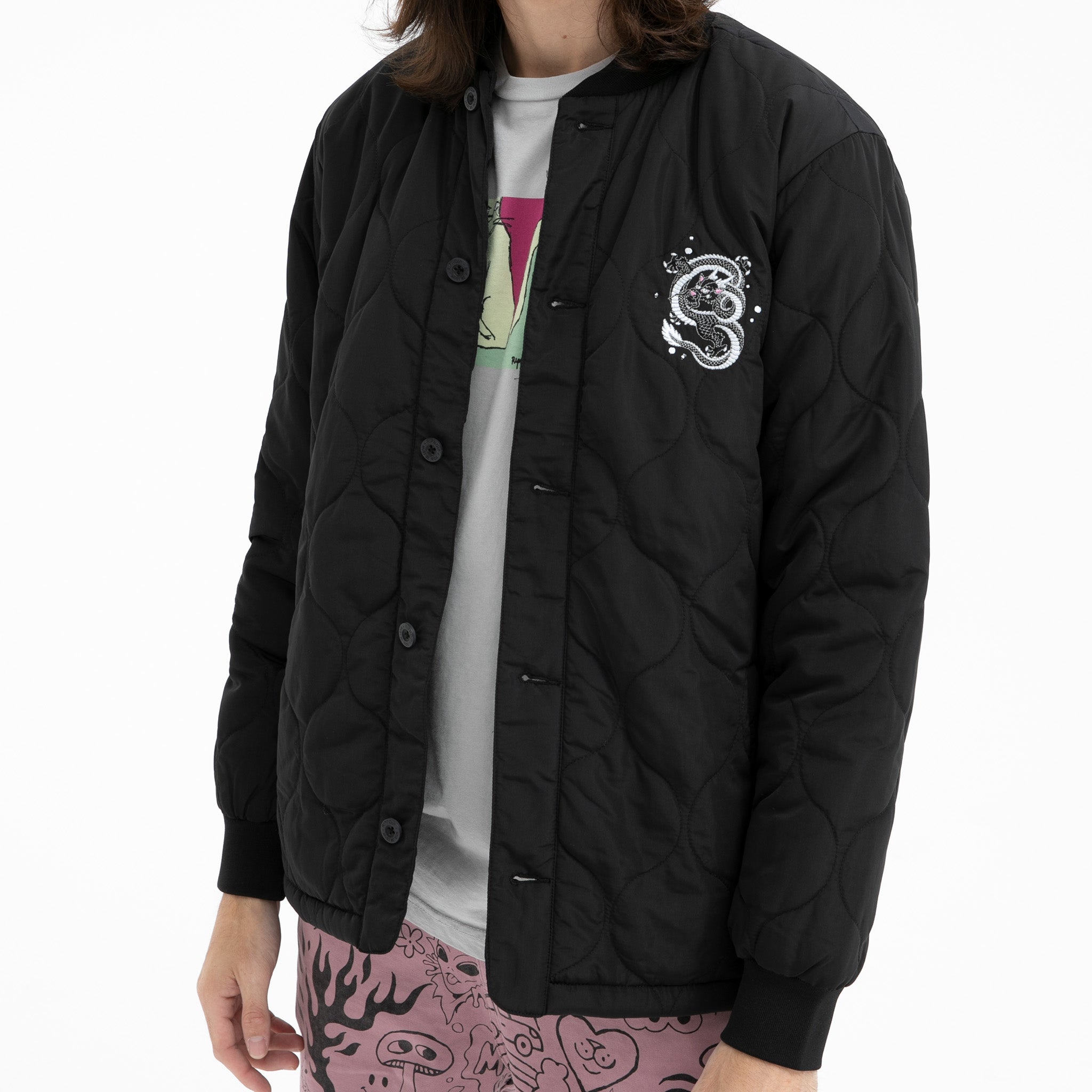 RIPNDIP Mystic Jerm Quilted Bomber Jacket (Black)