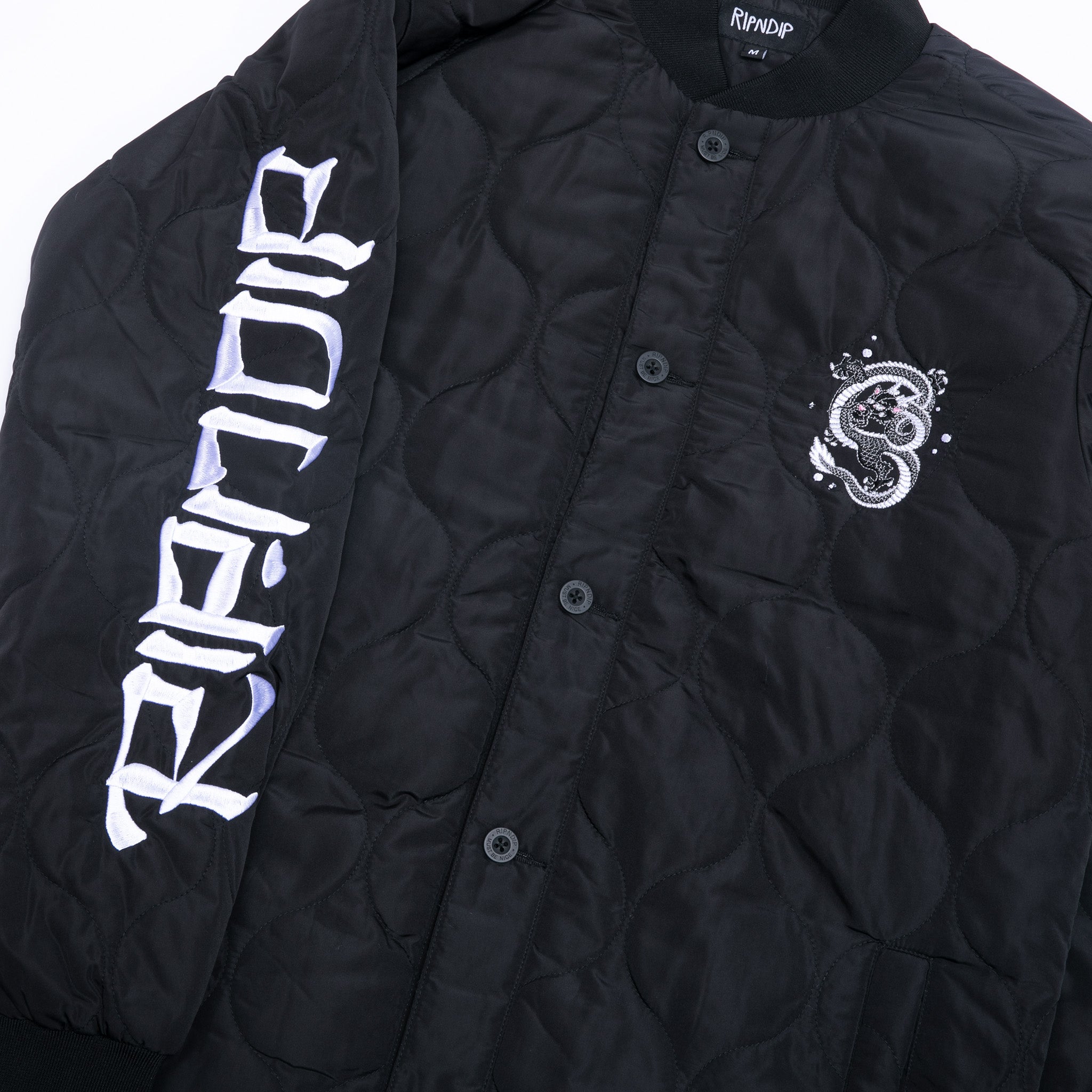 RIPNDIP Mystic Jerm Quilted Bomber Jacket (Black)