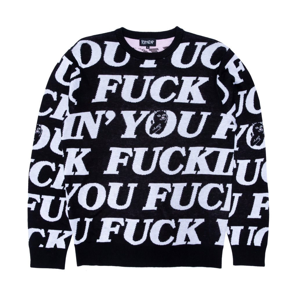 Fuck You Knit Sweater (Black) – RIPNDIP