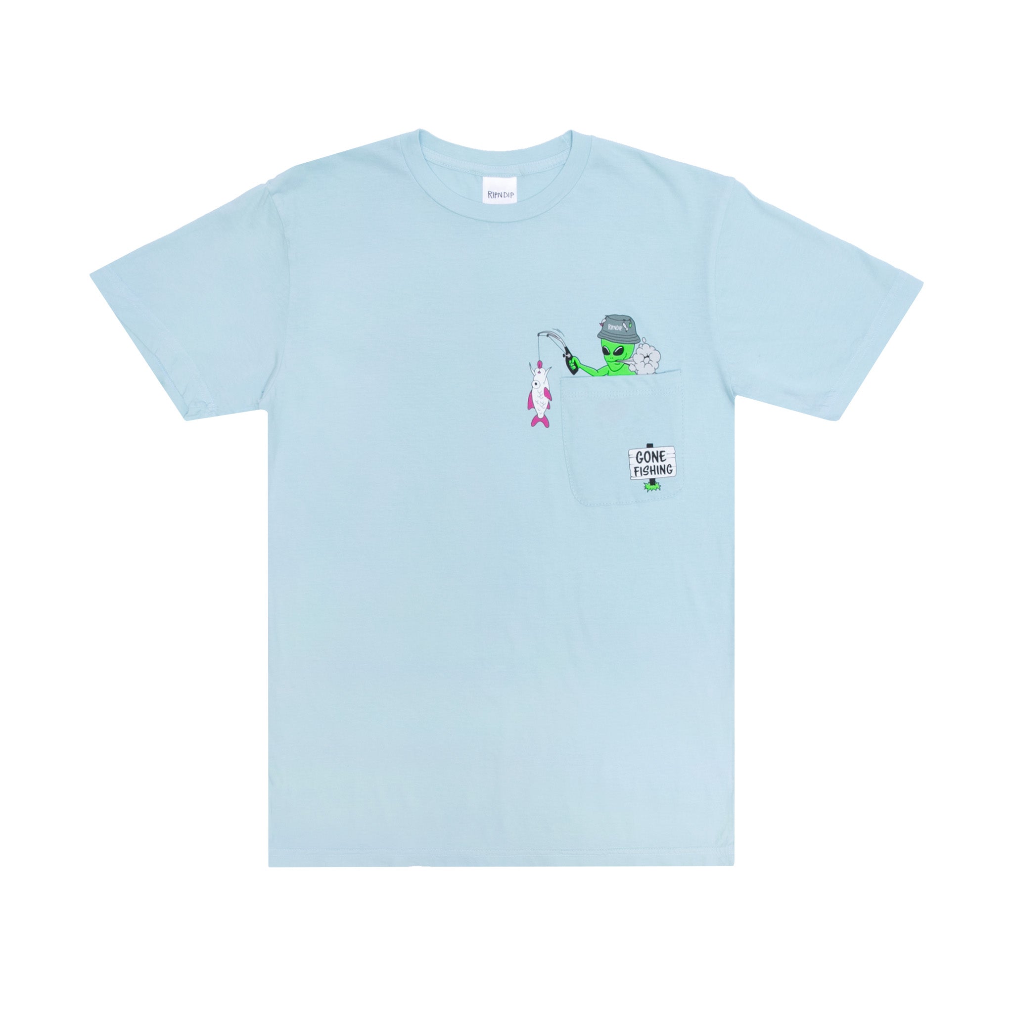 RIPNDIP Gone Fishing Pocket Tee (Baby Blue)