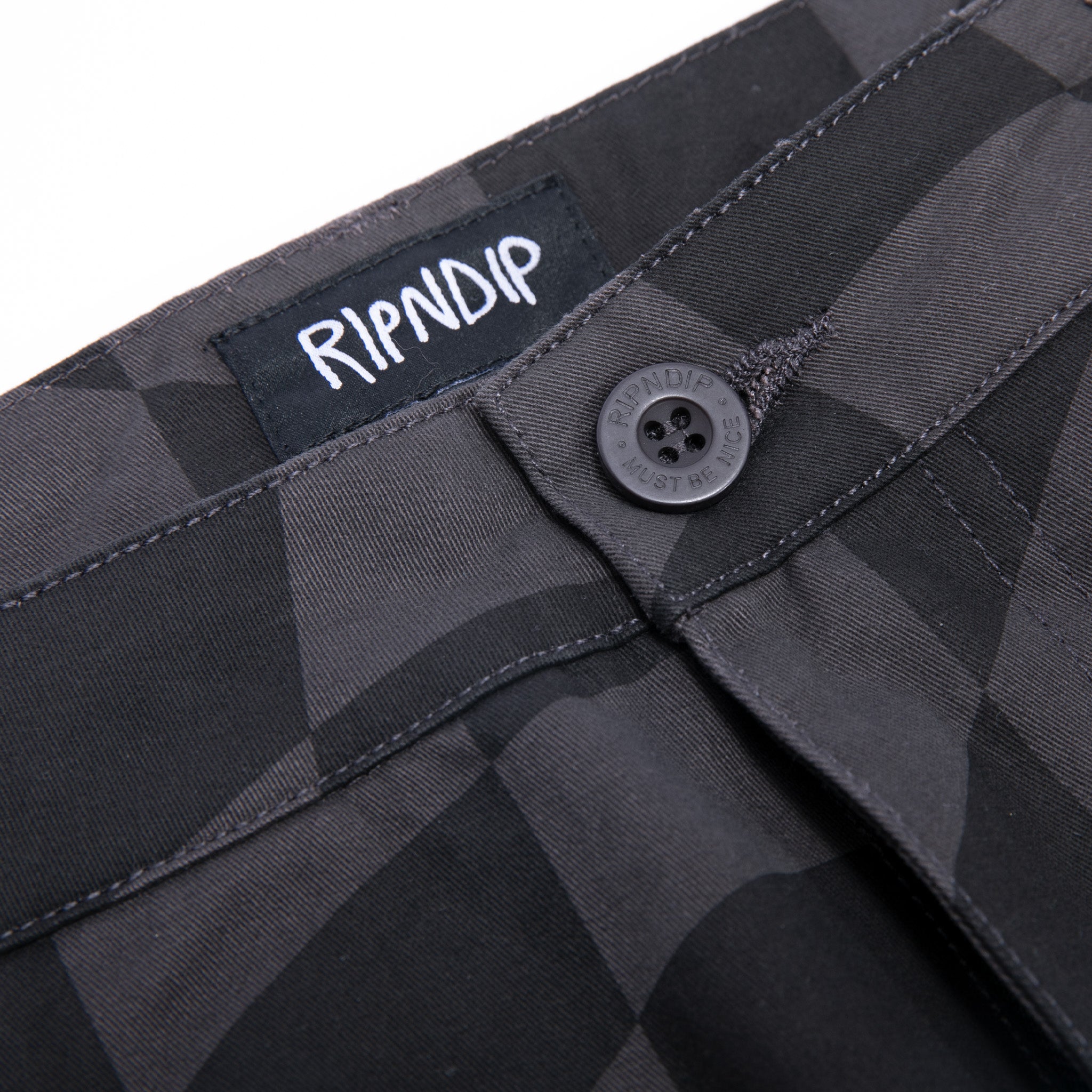 RIPNDIP Checked Cargo Pants (Black/Charcoal)