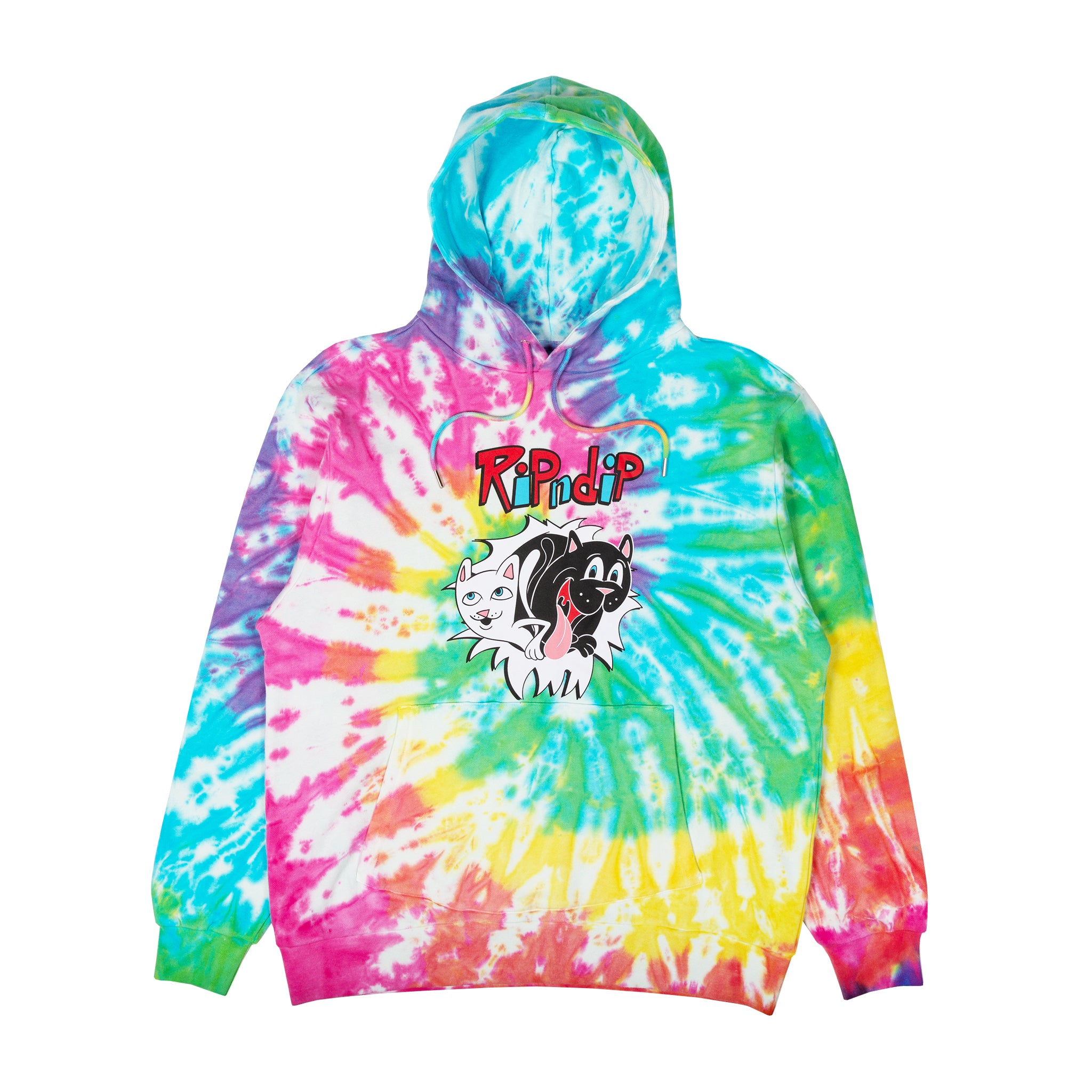 RipNDip Nerm & Jerm Show Hoodie (Rainbow Spiral Dye)