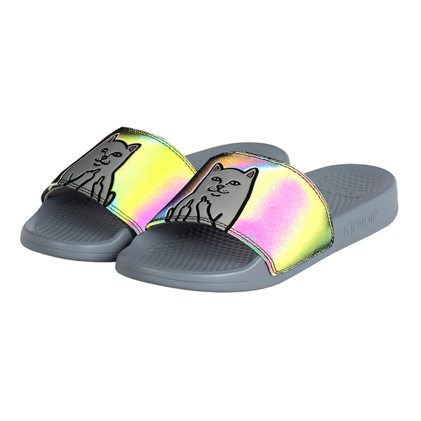 Ripndip - Lord Nermal Slides (Black Iridescent) – RIPNDIP