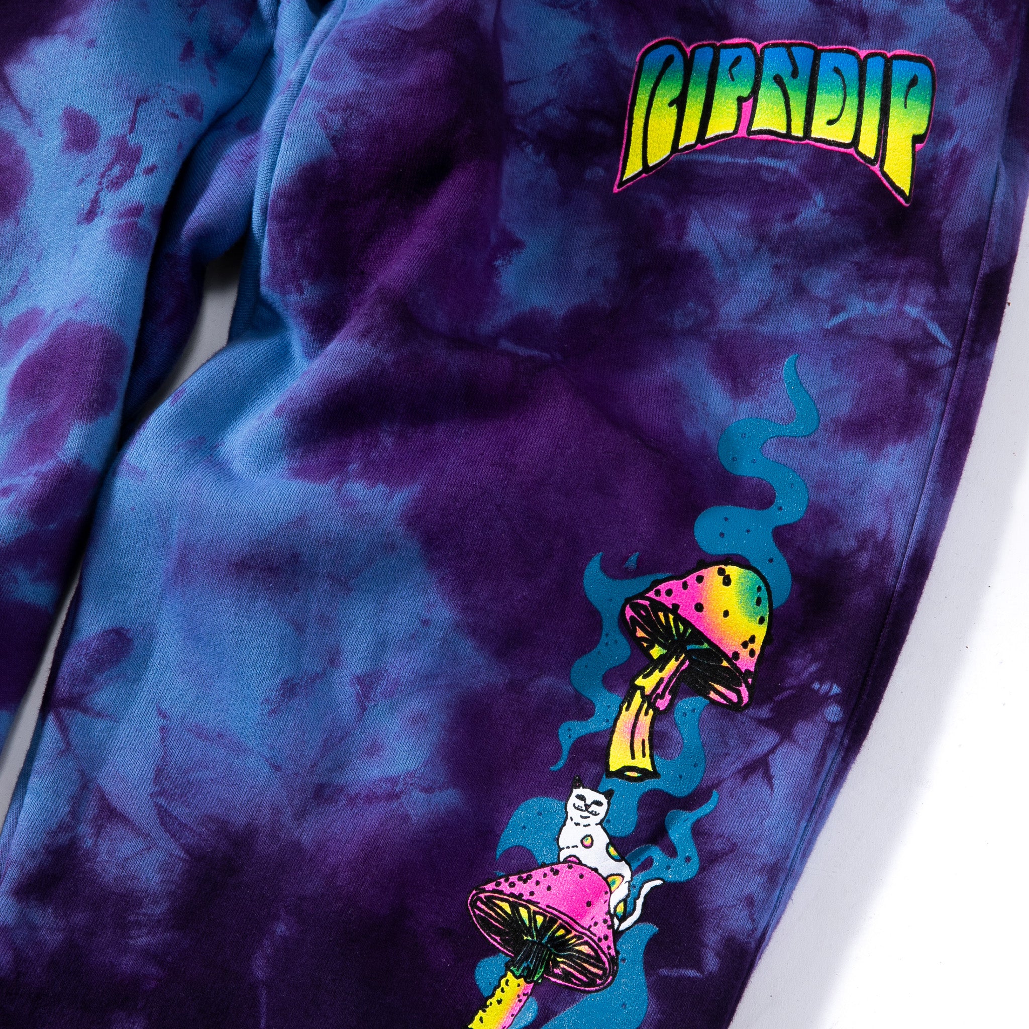 RipNDip Psychedelic Sweat Pants (Purple Lightning Wash)