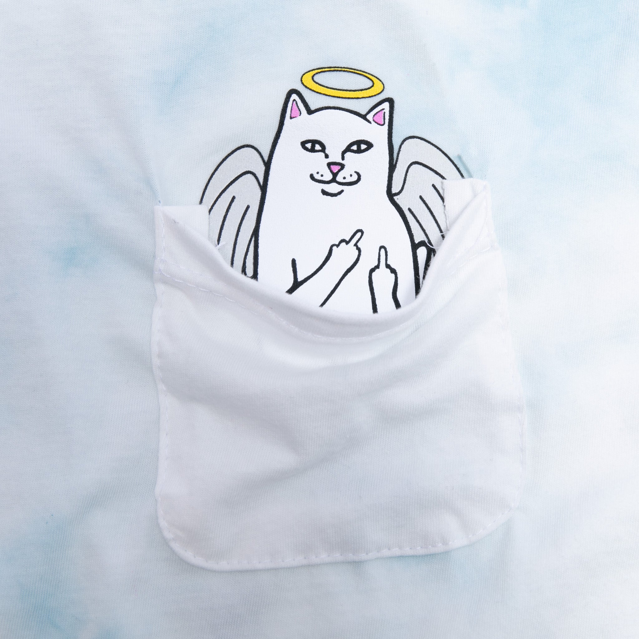 RIPNDIP Lord Angel Pocket Crop Tee (Light Blue Lightning Wash)